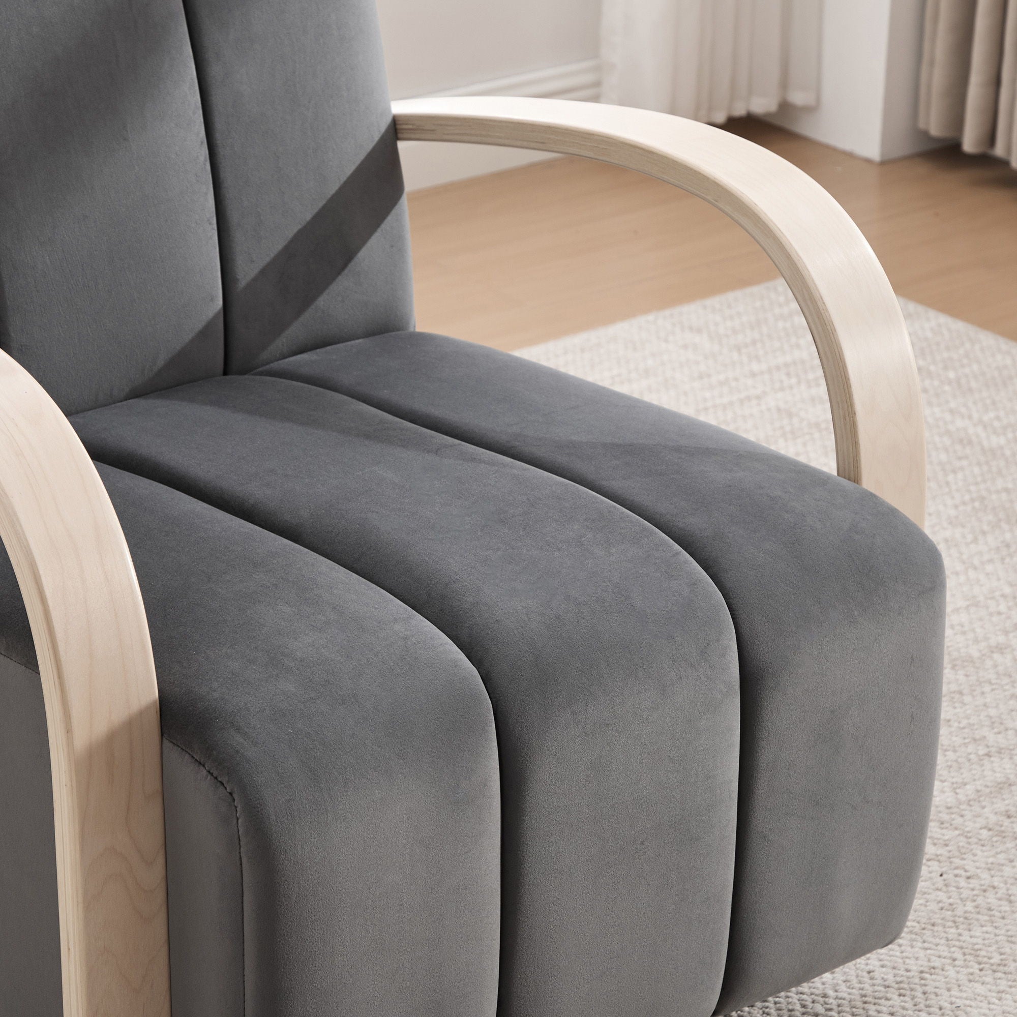 360° Swivel Accent Chair With Armrests - Charcoal