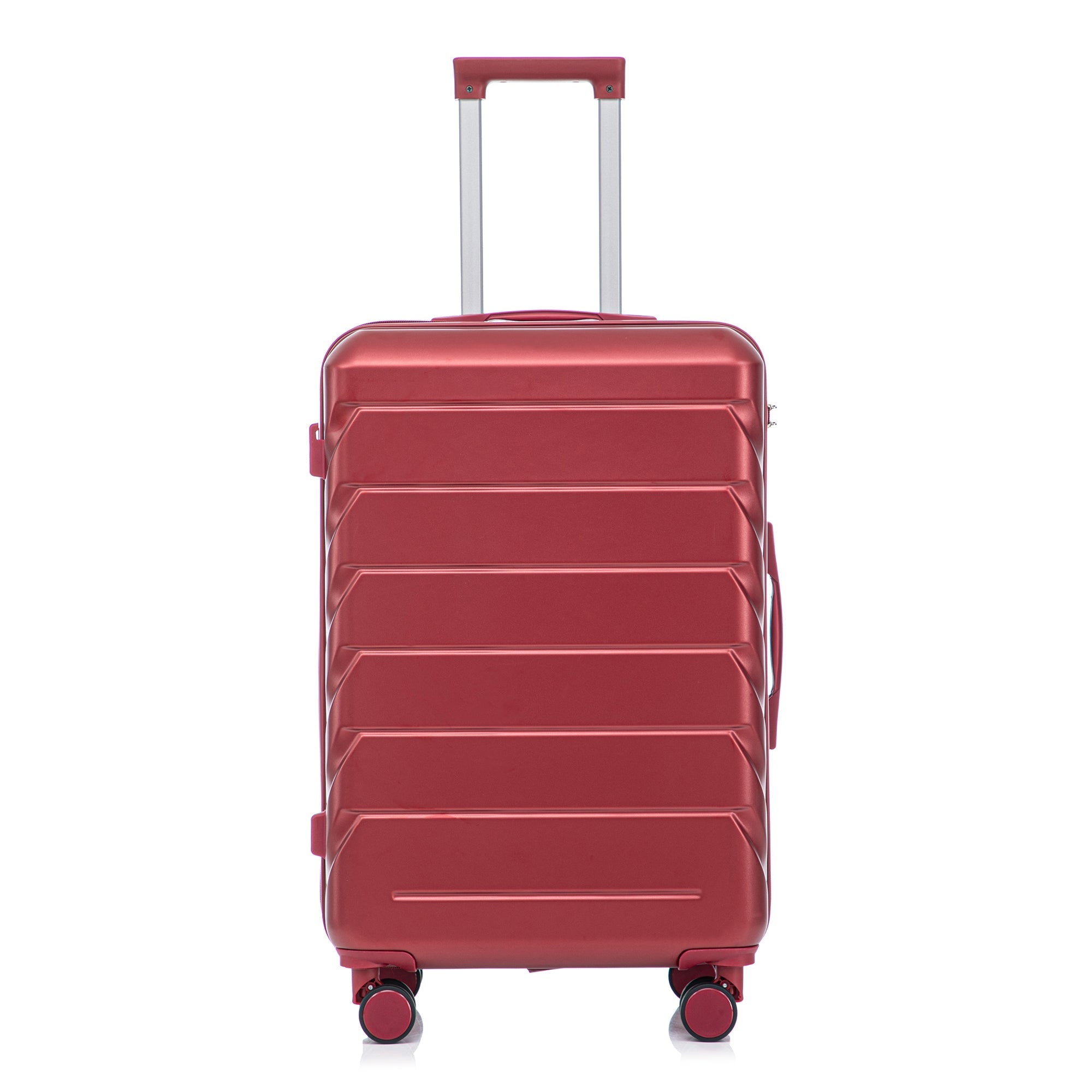 Set 3PCs 20'/24'/28' ABS Spinner Wheel Luggage Wine Red