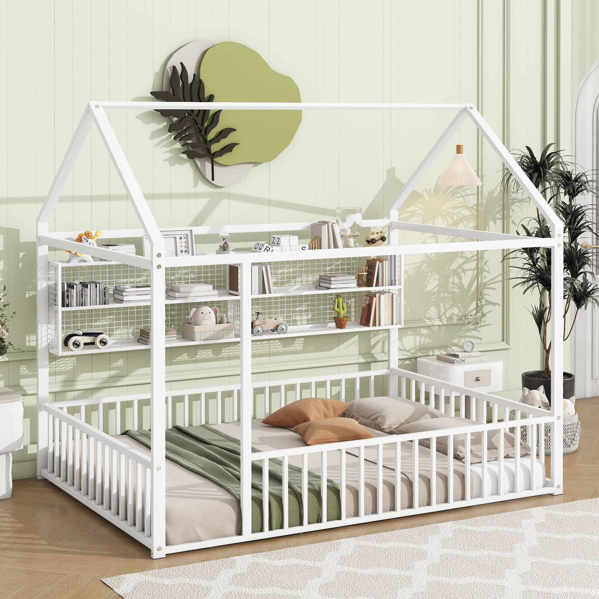 House Frame With Fence And Shelves