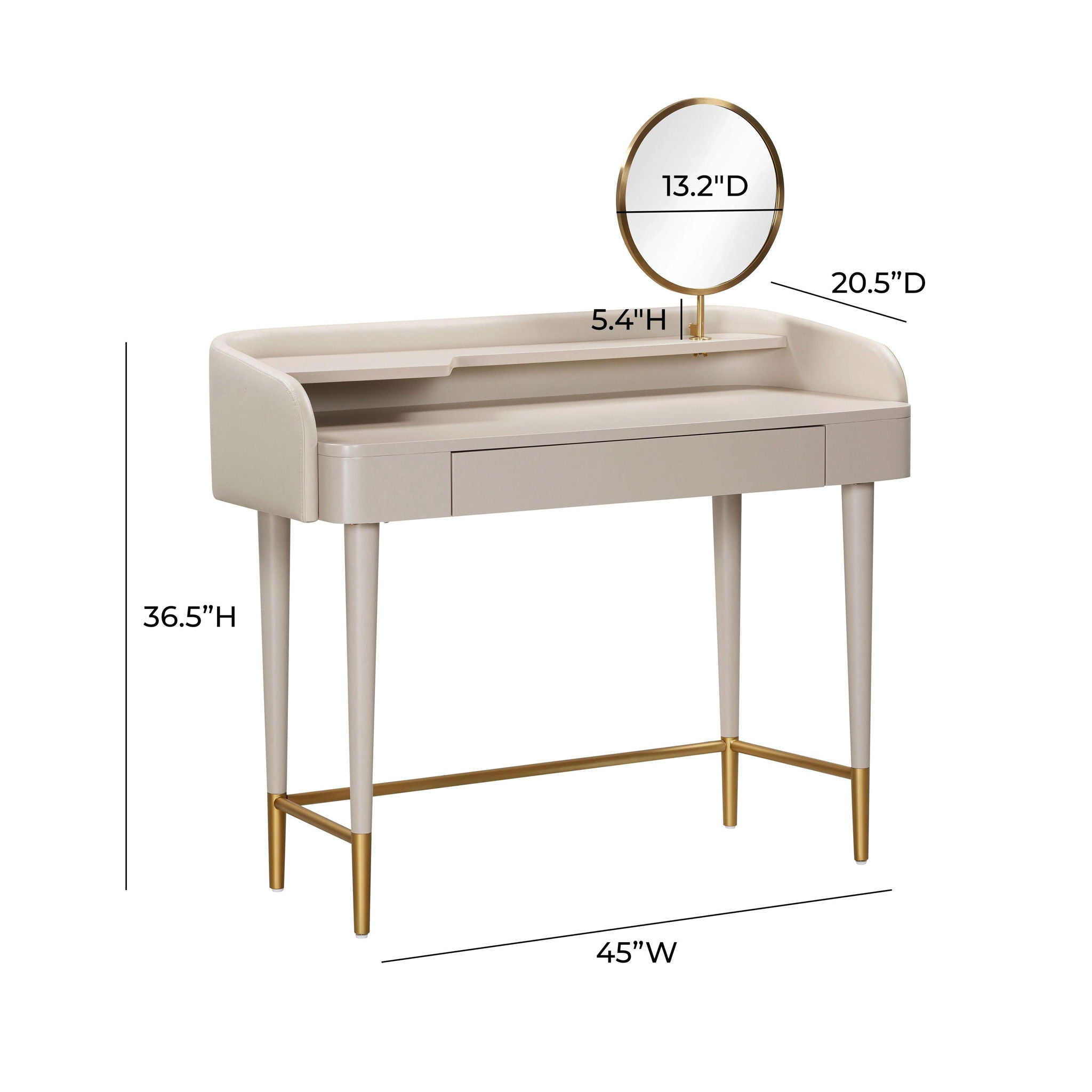 Penelope - Vegan Leather Wrapped Vanity Desk