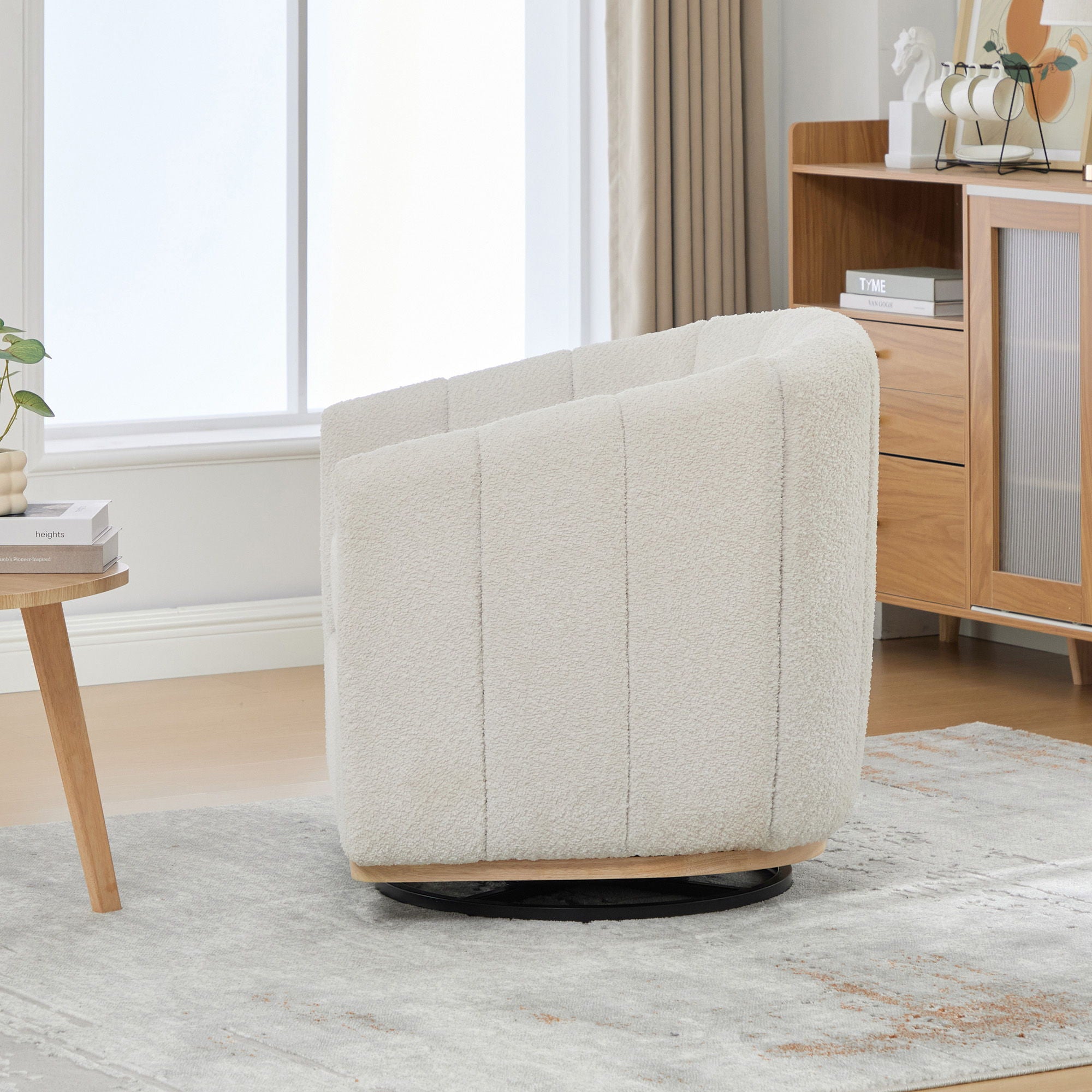 360° Swivel Upholstered Barrel Chair