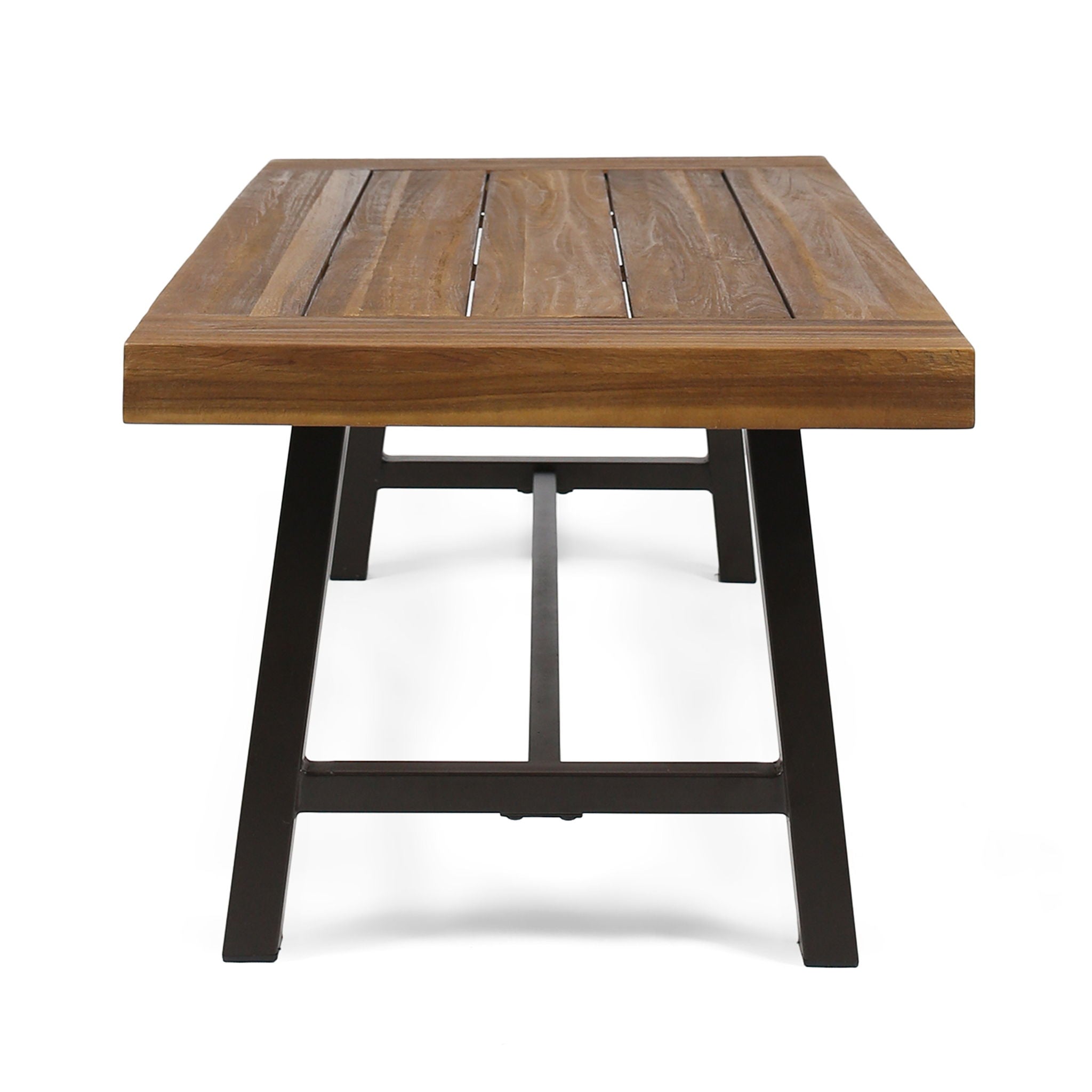 Carlisle - Industrial Coffee Table With And Slat Panel Design - Natural