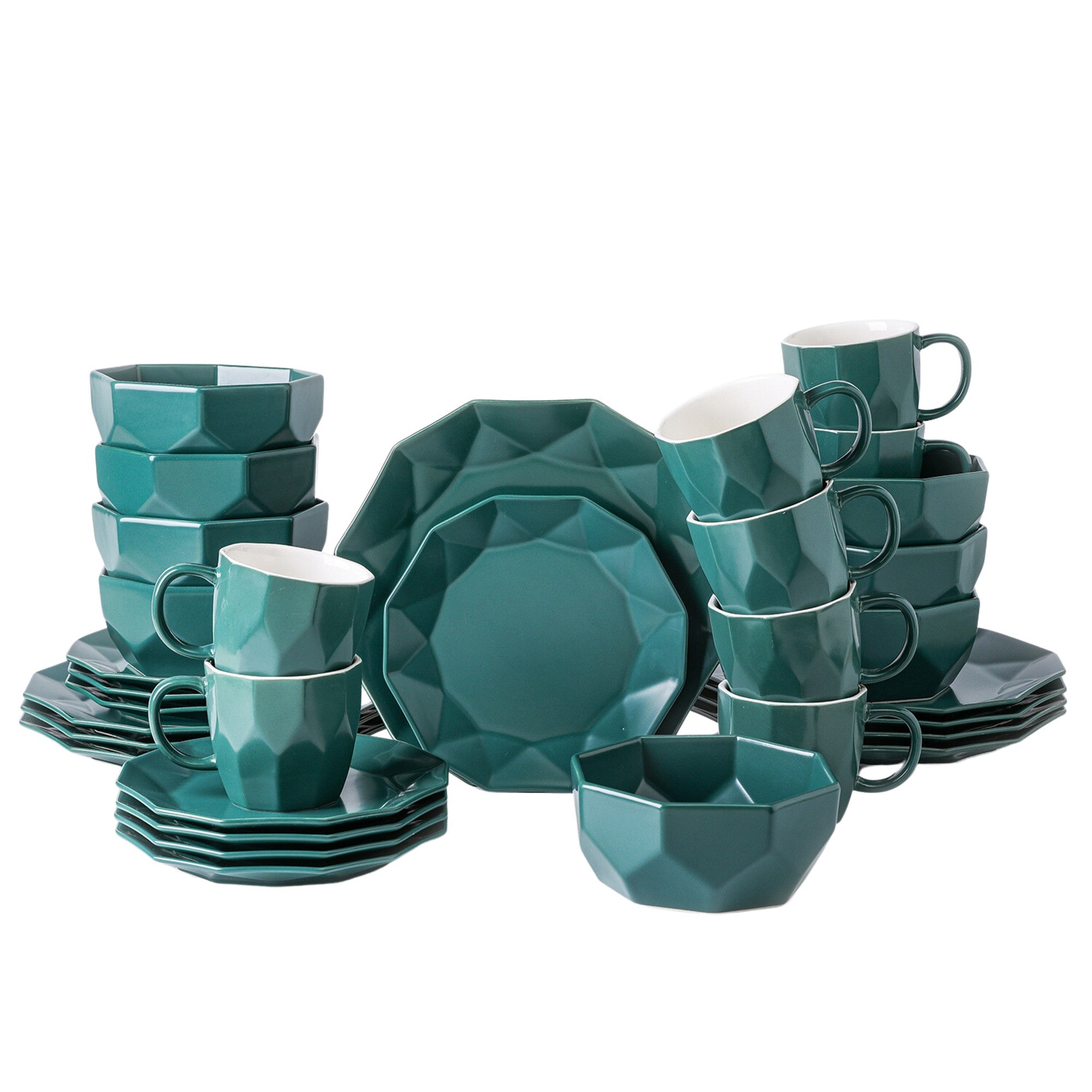 Jamie Porcelain Dinnerware Set - Green
