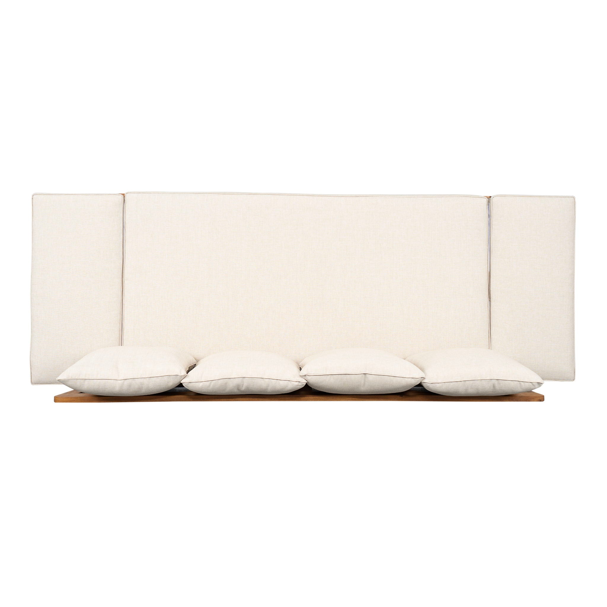 Outdoor Patio Daybed Sofa, 3 Seat Sofa With Foldable Arm 4 Back Pillows