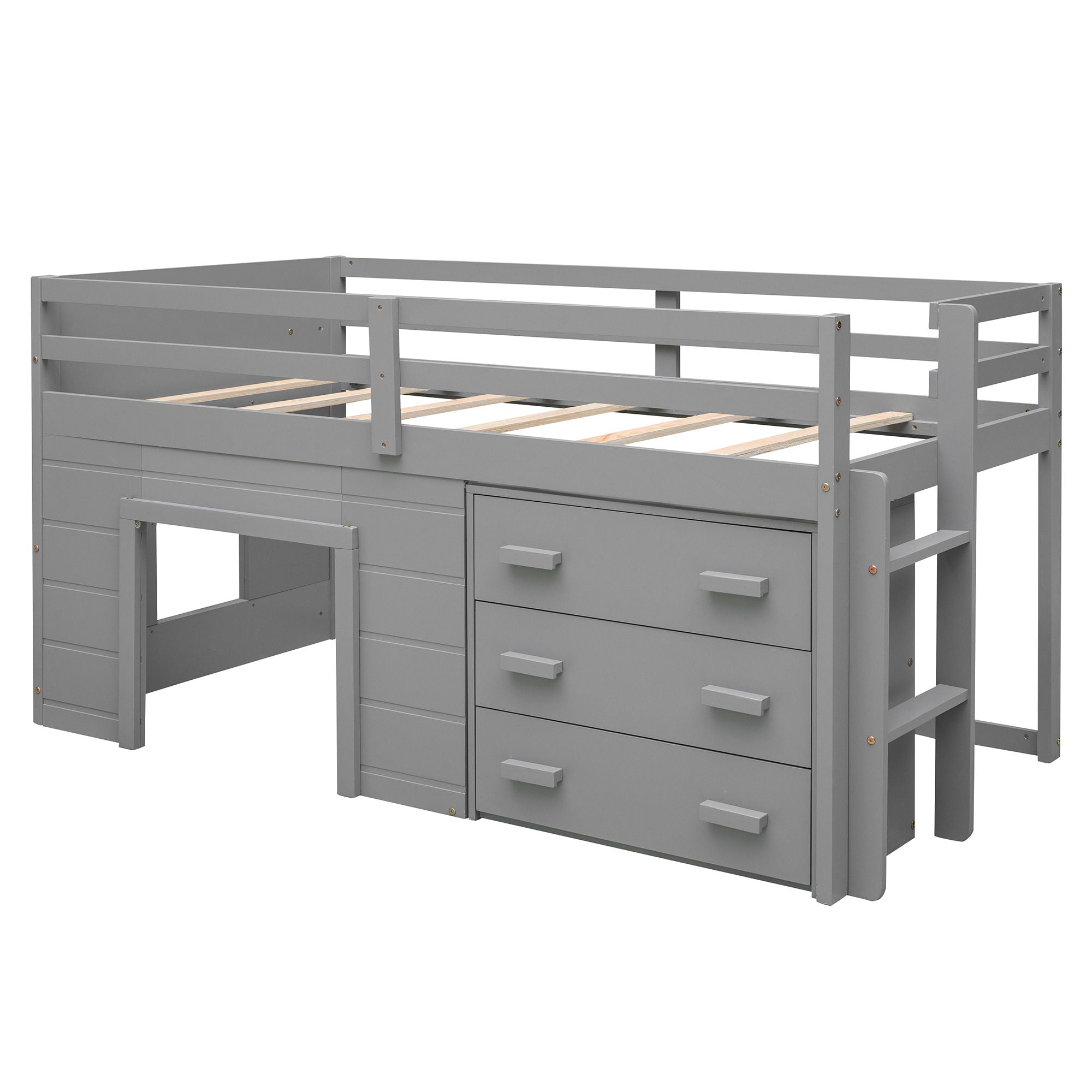 Loft Bed With Cabinet And Shelf