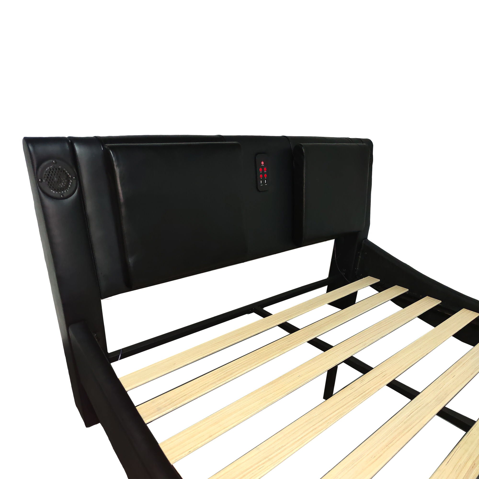 Platform Bed Frame With LED Lighting, Bluetooth Music, Vibration Massage