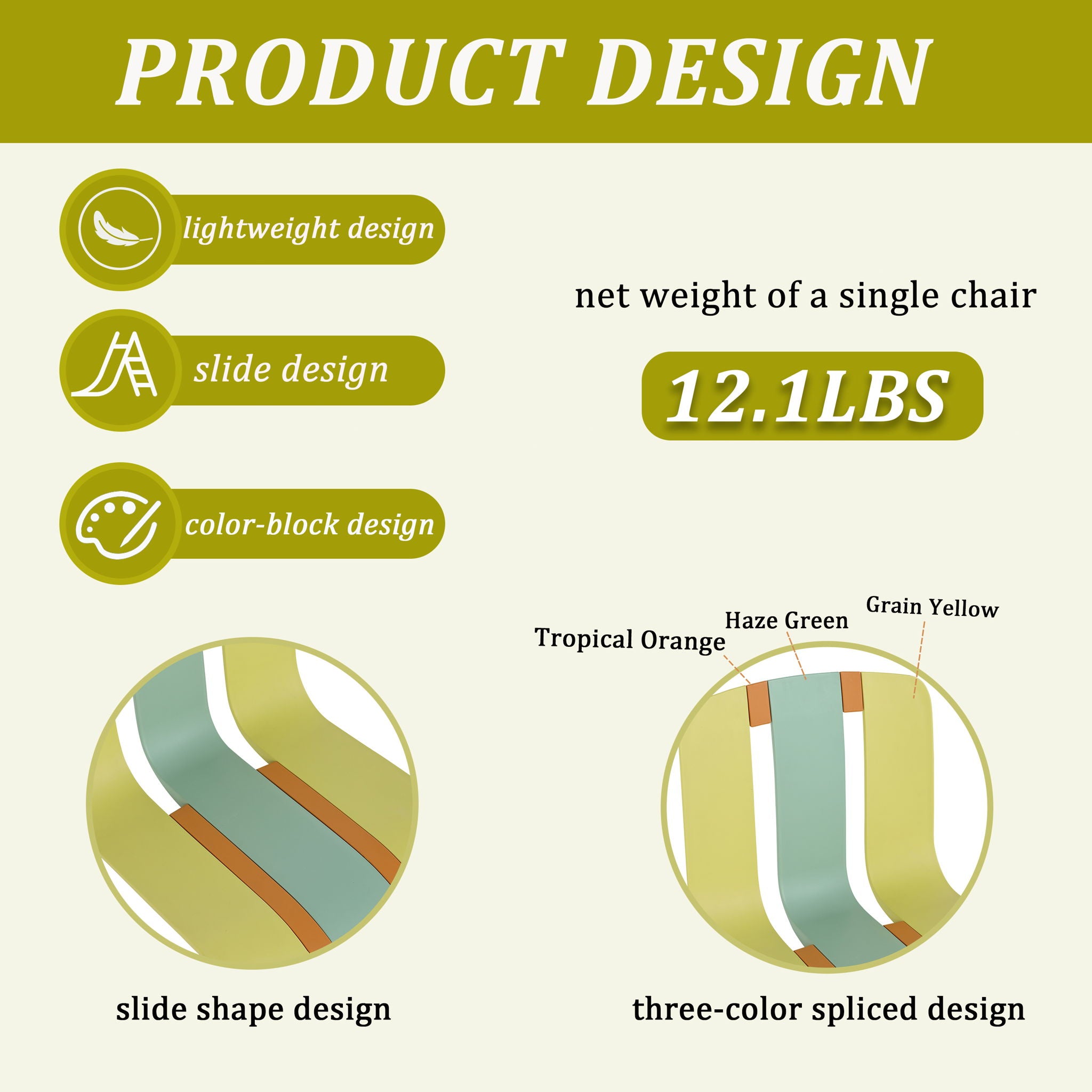 4 Piece Set Of Modern Striped Single Chairs With Folding Square Table