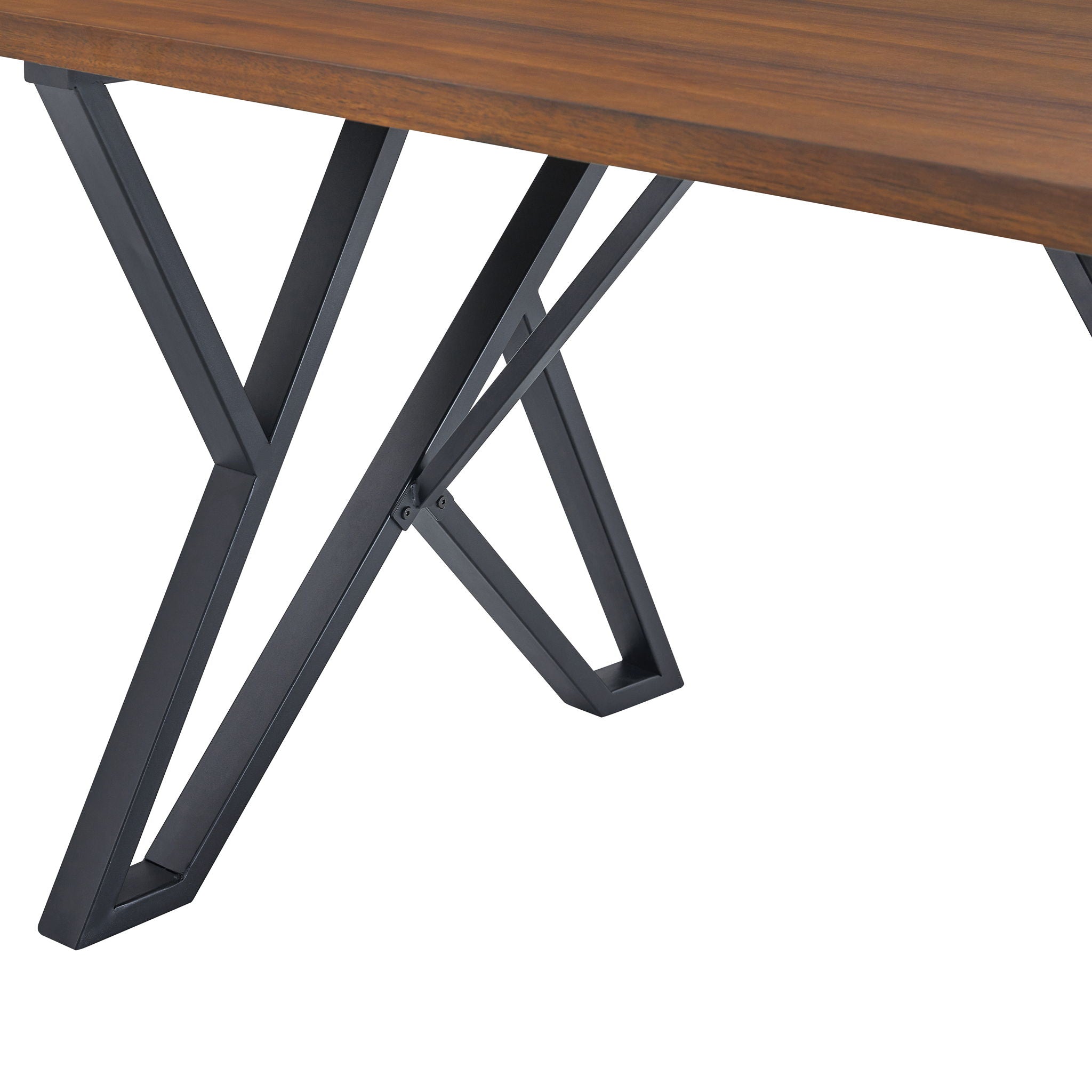 Industrial Style Indoor Dining Table With Metal Legs - Walnut / Black