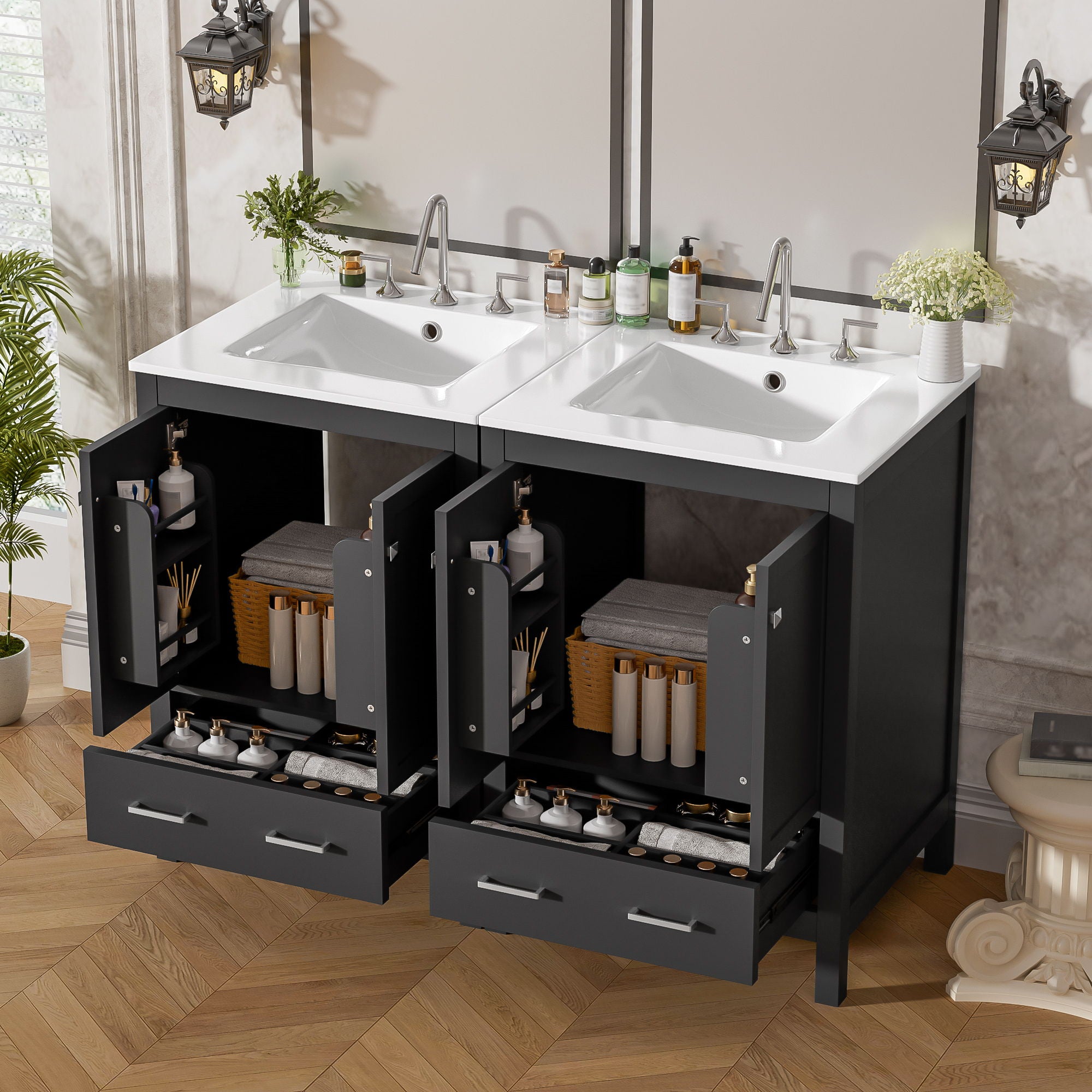 Bathroom Vanity With Integrated Undermount Ceramic Sink, 2 Doors And 1 Drawer, Soft Close Hinges - Best Buy Furniture