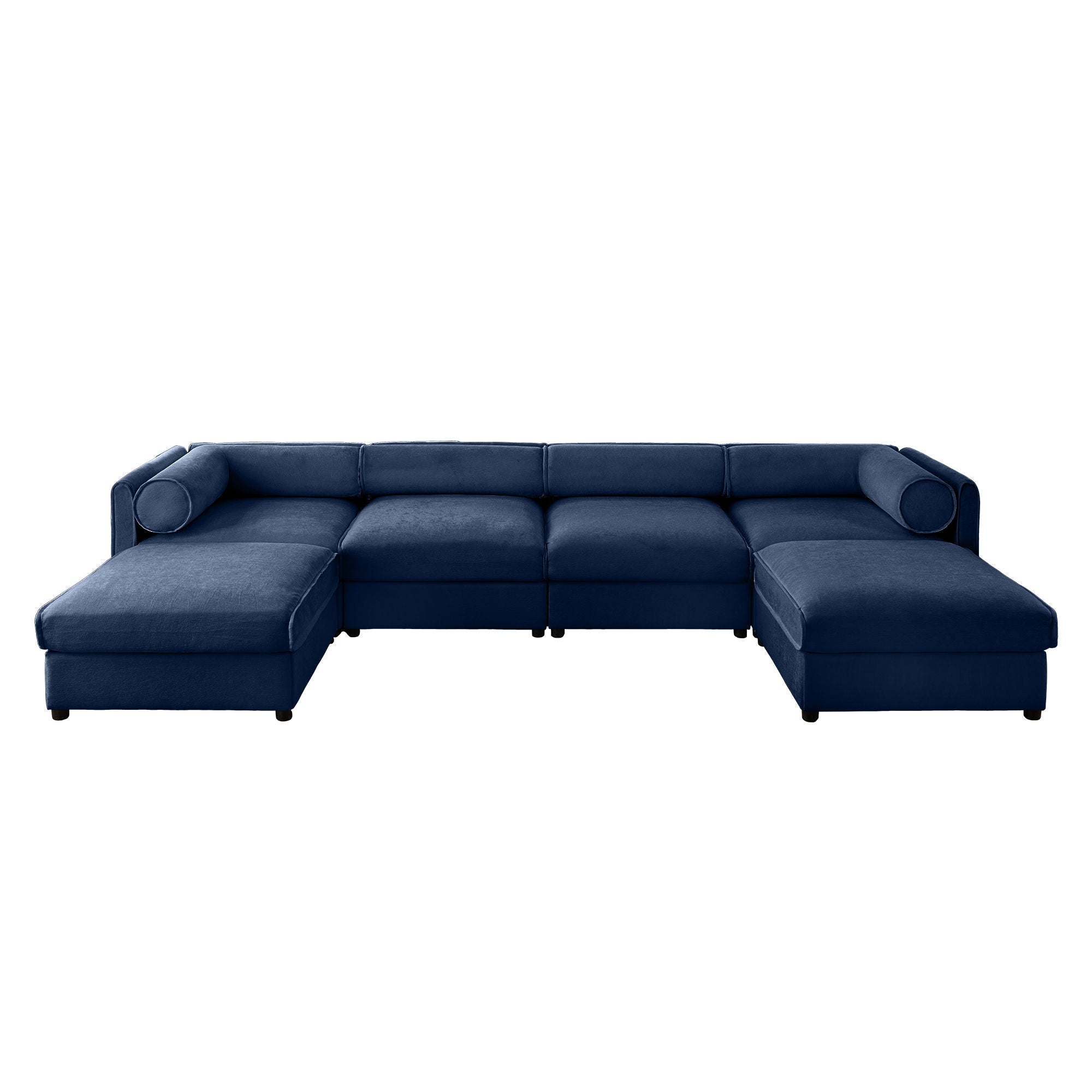 Contemporary Elegant White Chenille Sofa With Storage And Ottoman