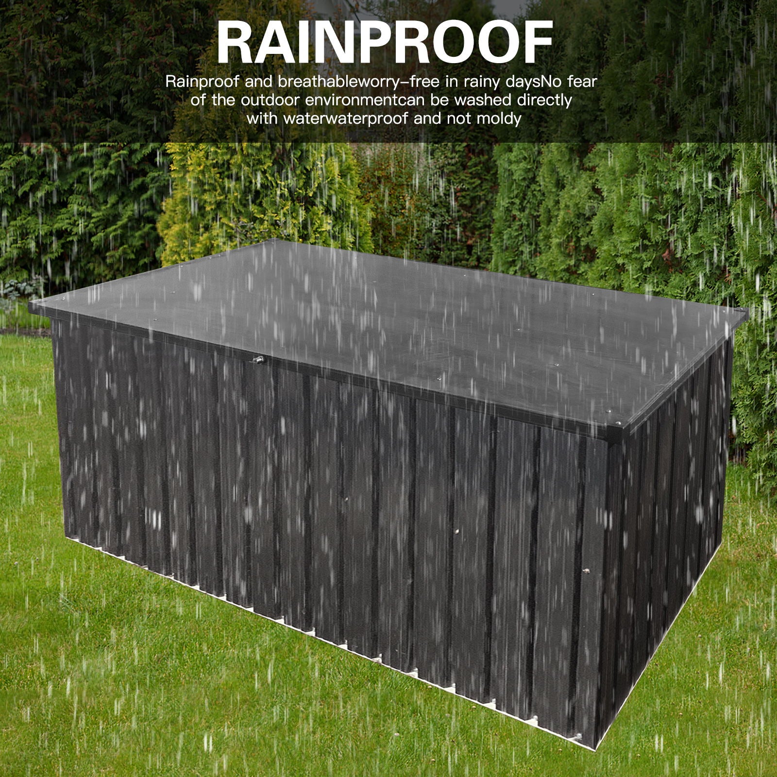 Metal Storage Box Store Large Out Door Use - Black
