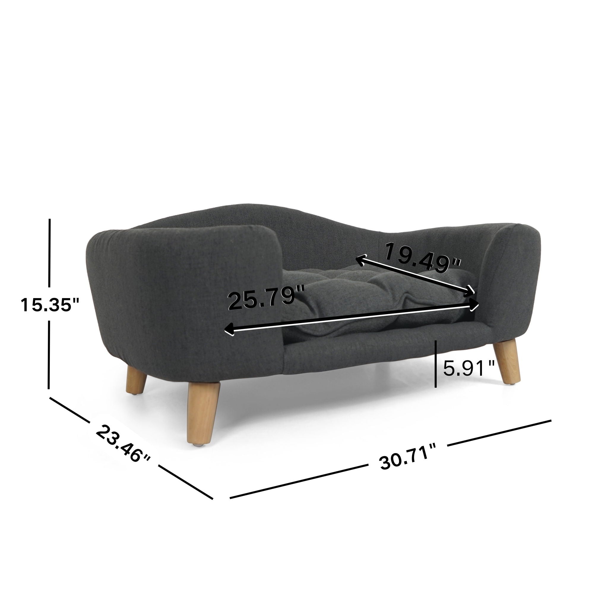 Elevated - Dog Bed Frame For Small Dog, Pet Couch Bed With Legs And Supportive Foam, Easy Assembly