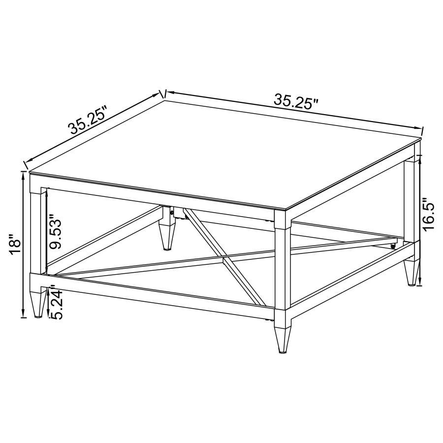 Lindley - Square Tempered Mirror Acrylic Table