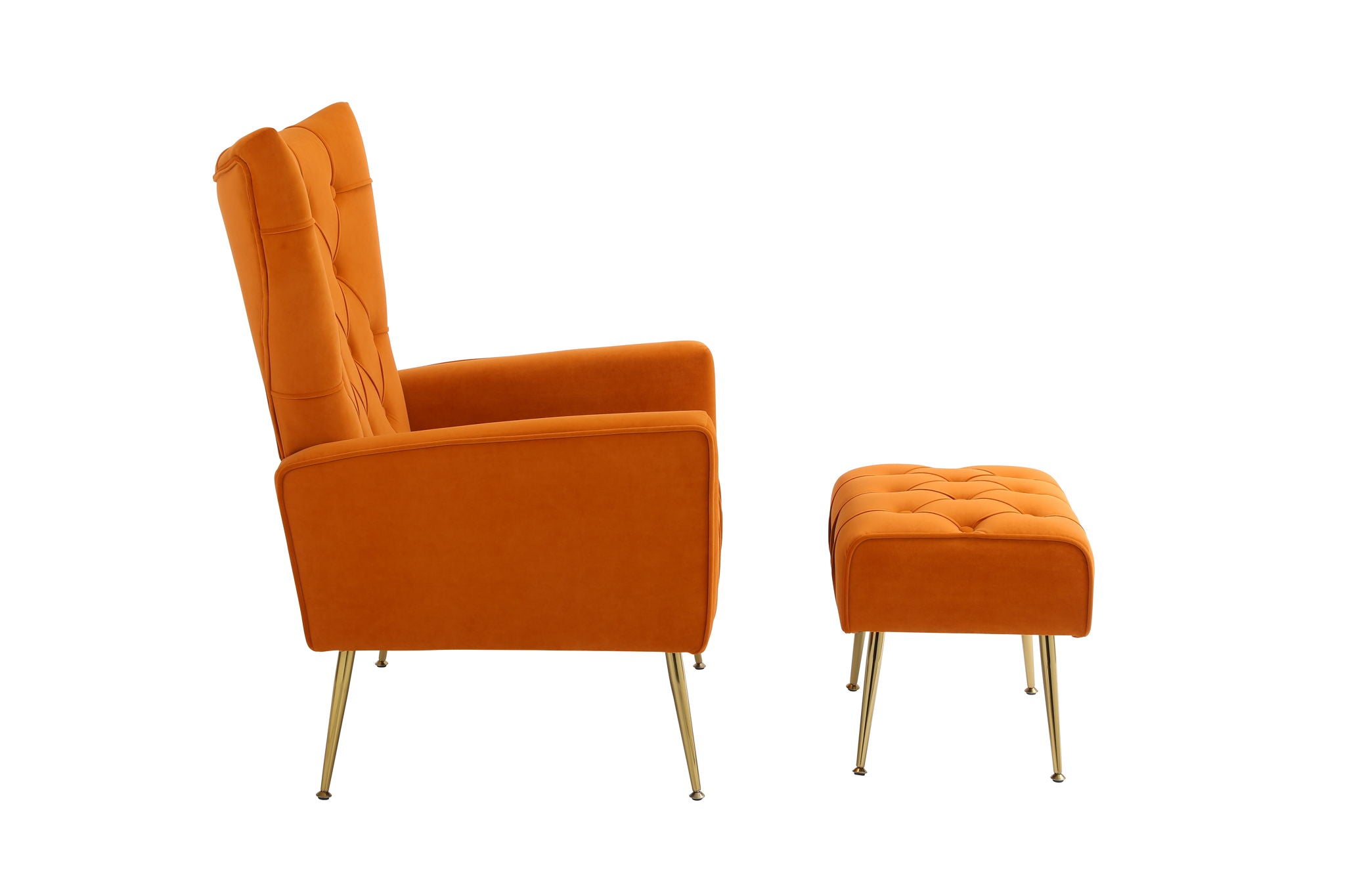 Modern Accent Chair With Ottoman, Comfy Armchair For Living Room