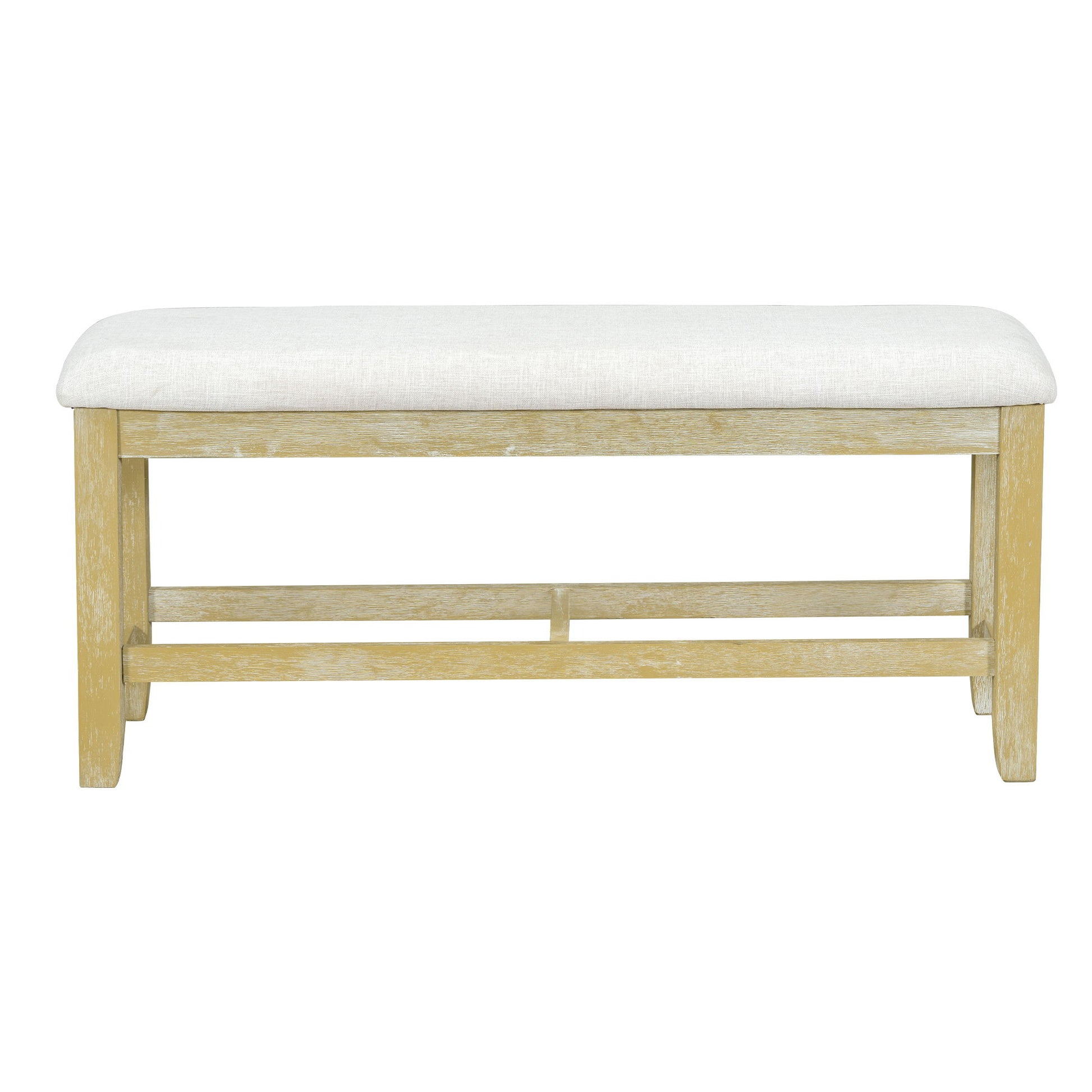 Topmax - 6 Piece Farmhouse Extendable Pedestal Dining Table Set With 18Inch Removable Leaf, Bench And 4 Ladder Back Dining Chairs - Best Buy Furniture