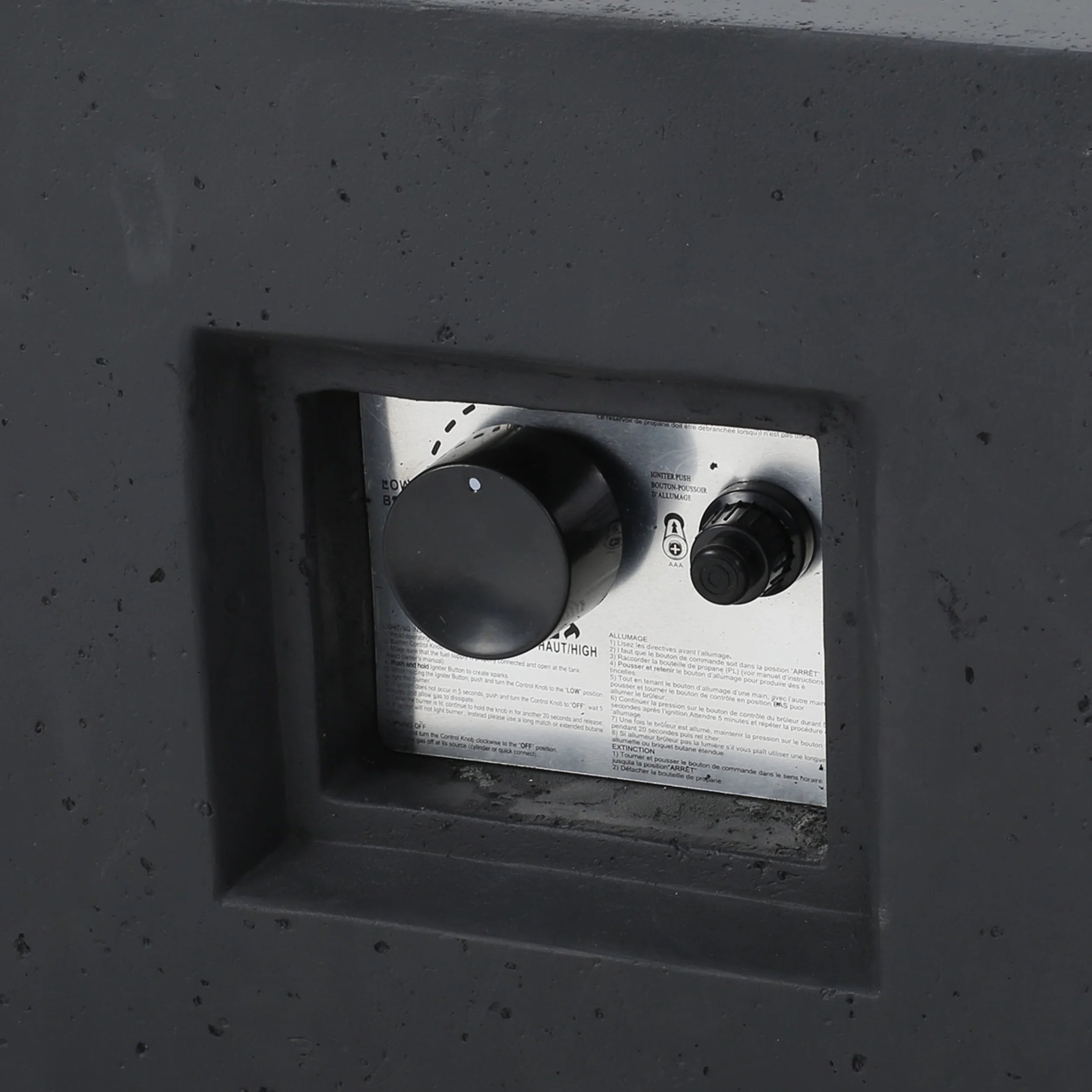 Outdoor 50000 BTU Propane Fire Pit, Dark Grey, with Tank Holder