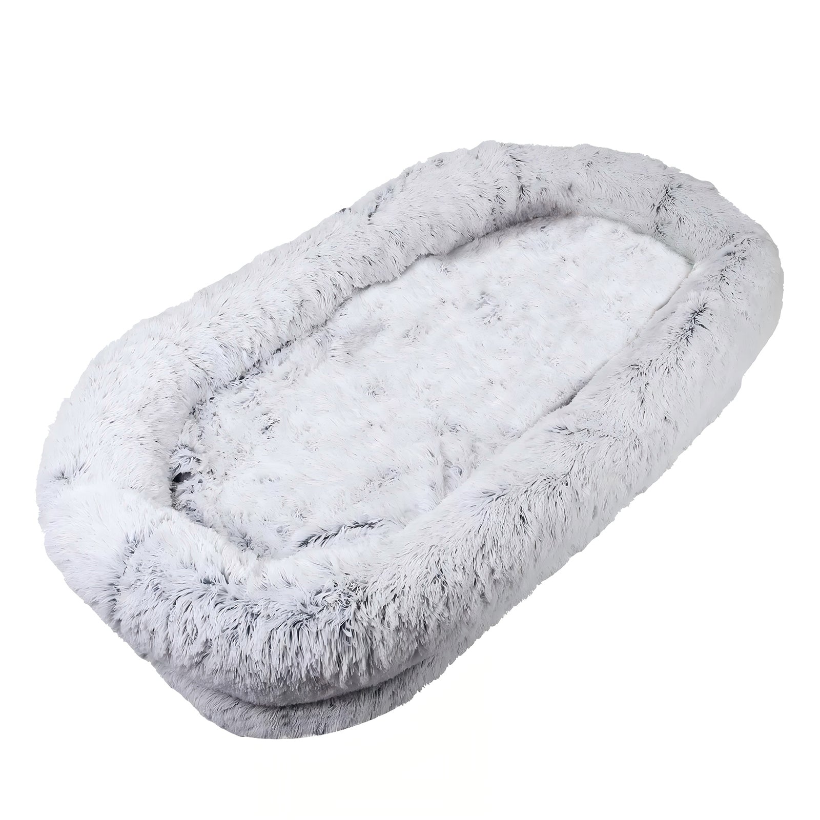 Human Dog Bed with Washable Faux Fur and Orthopedic Support