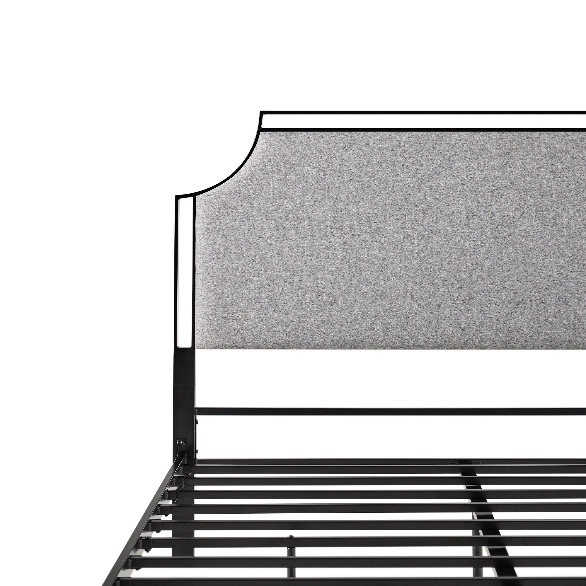 Daybreak - Queen Bed Frame Upholstered Metal - Gray