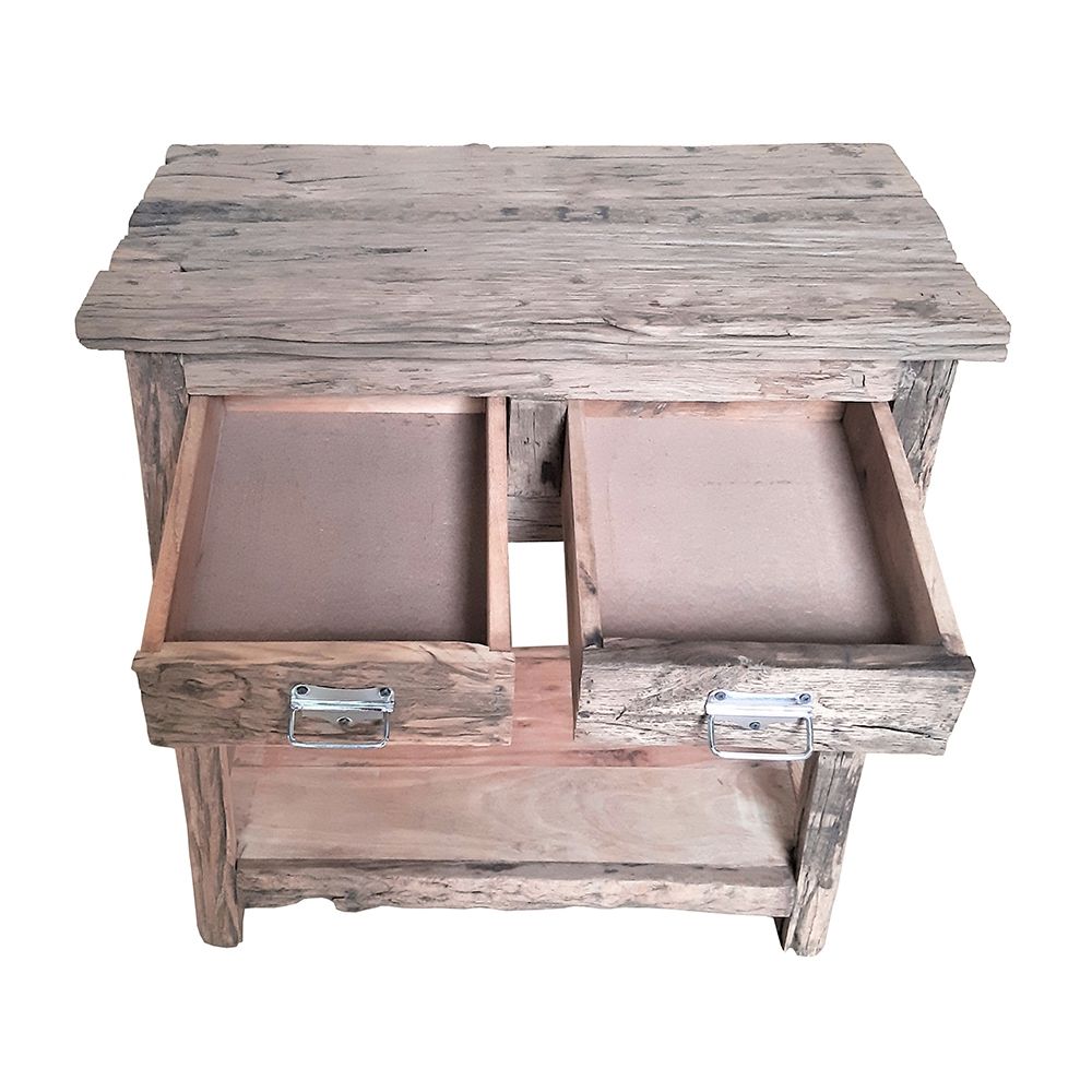 Rustic 2 Drawer Kitchen Island - Wood - Best Buy Furniture