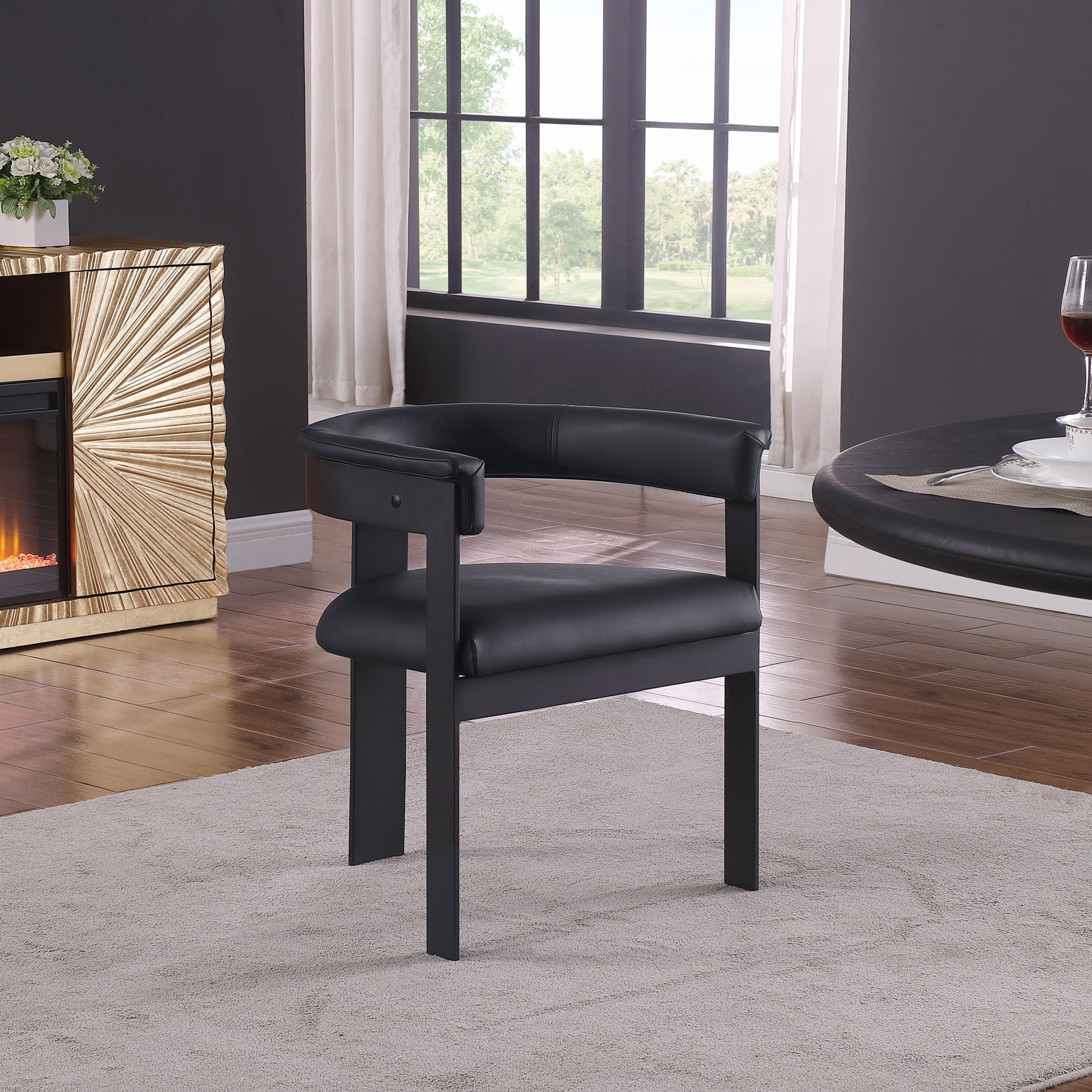 Romeo - Faux Leather Dining Chair With Black Base (Set of 2)