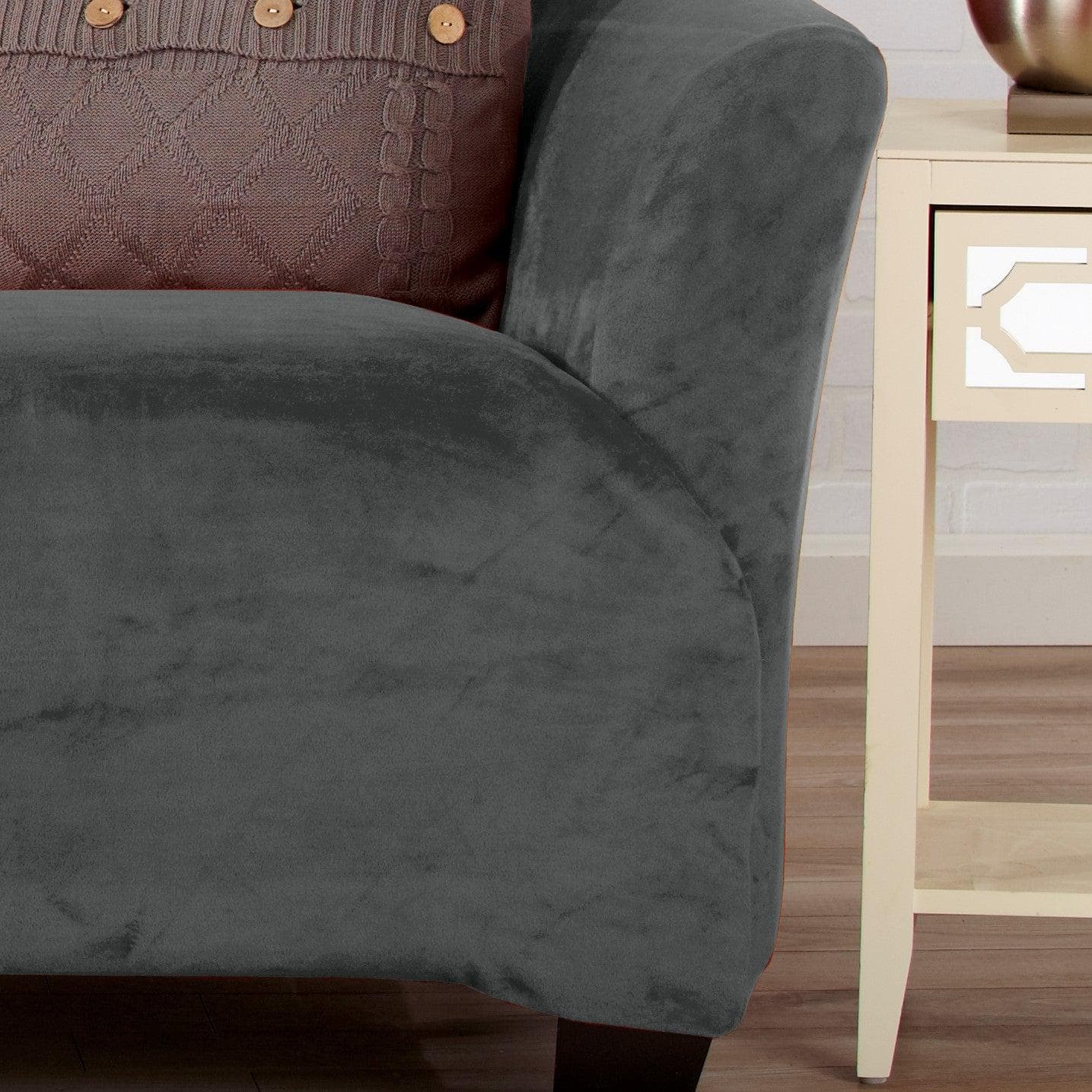 Velvet Stretch Slipcover - Gale Collection - Best Buy Furniture