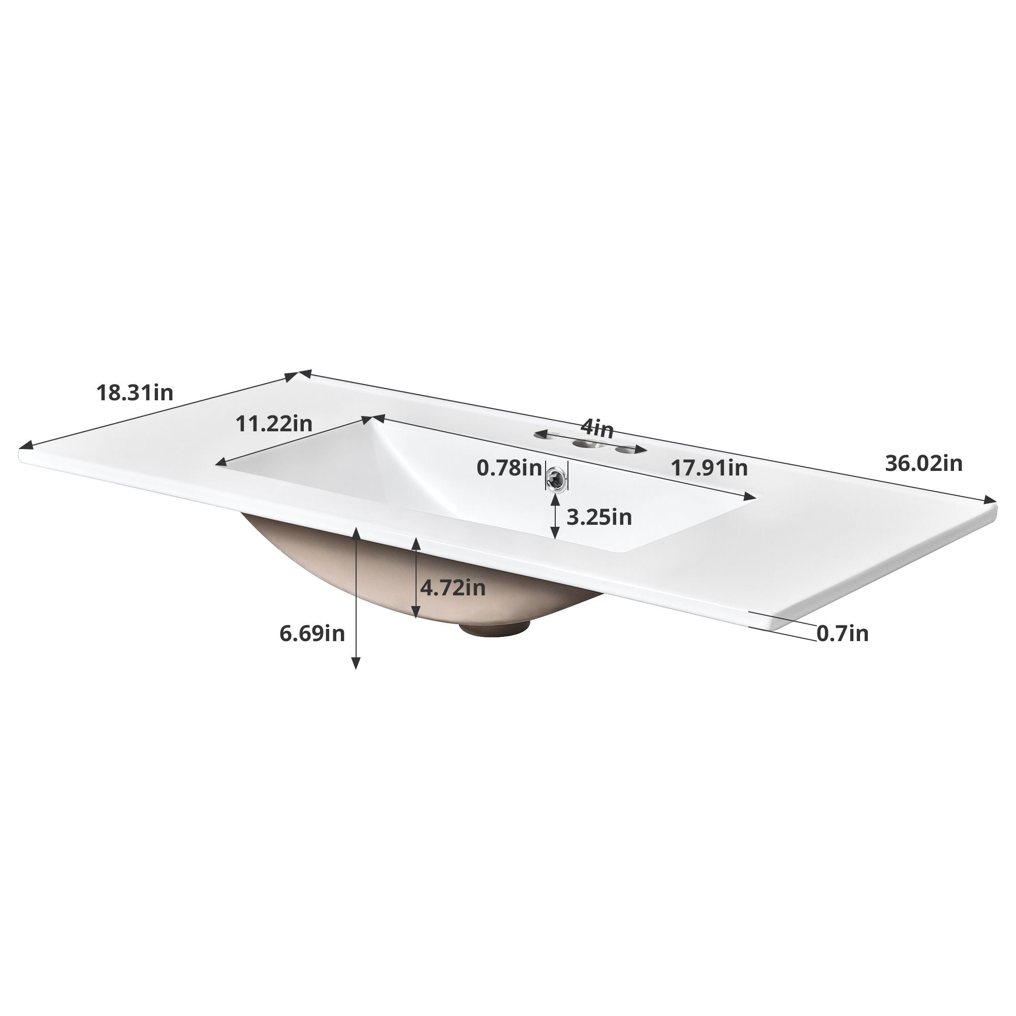 Bathroom Vanity With Sink Combo, Storage Cabinet, Freestanding Set With 3 Drawers & Soft Closing Doors