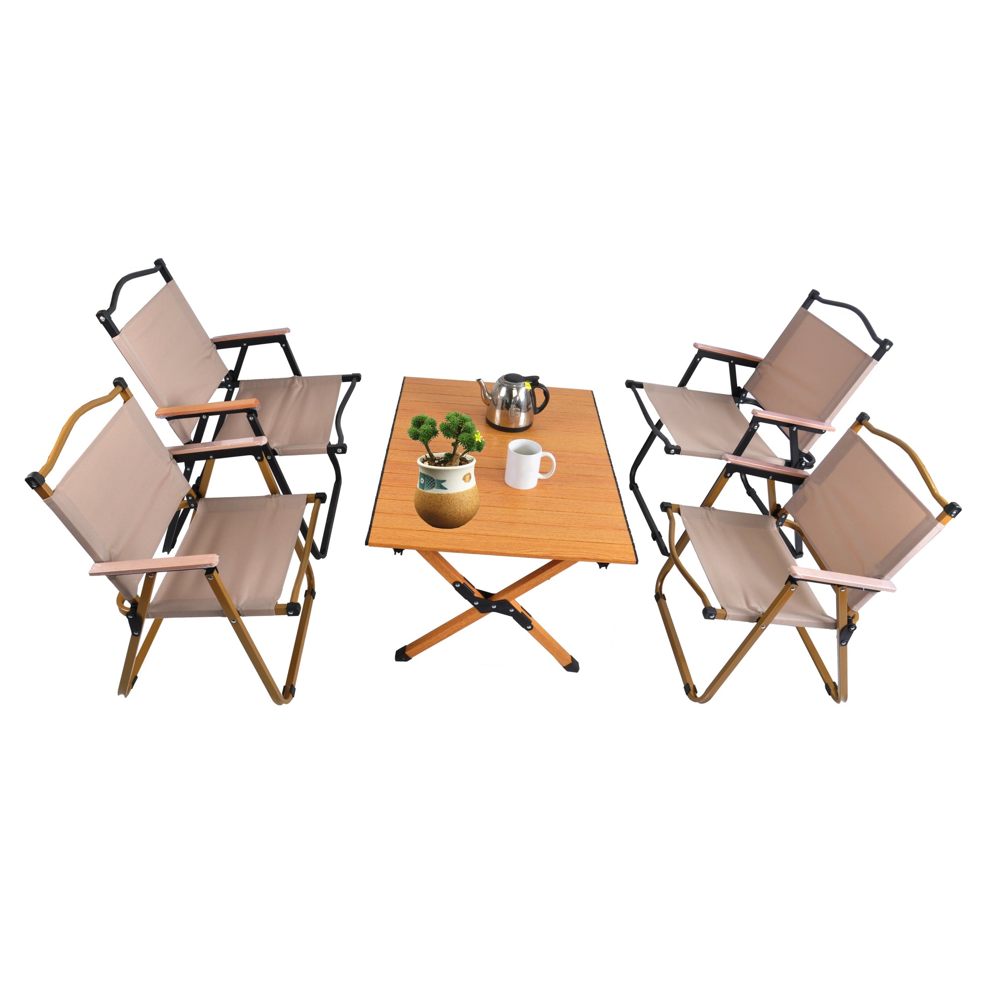 Portable picnic table, rollable aluminum alloy table top with folding solid X-shaped frame ZB1001MW - Best Buy Furniture