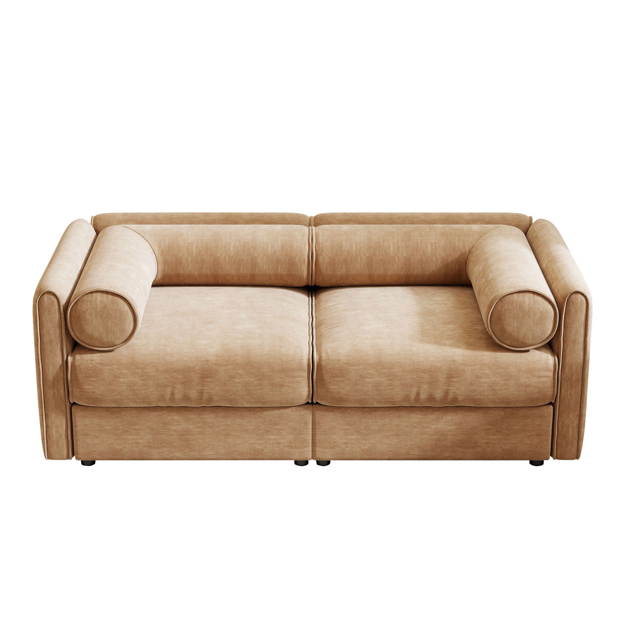 Stylish Chenille Sofa With Storage Seat And Cylindrical Backrest - Best Buy Furniture