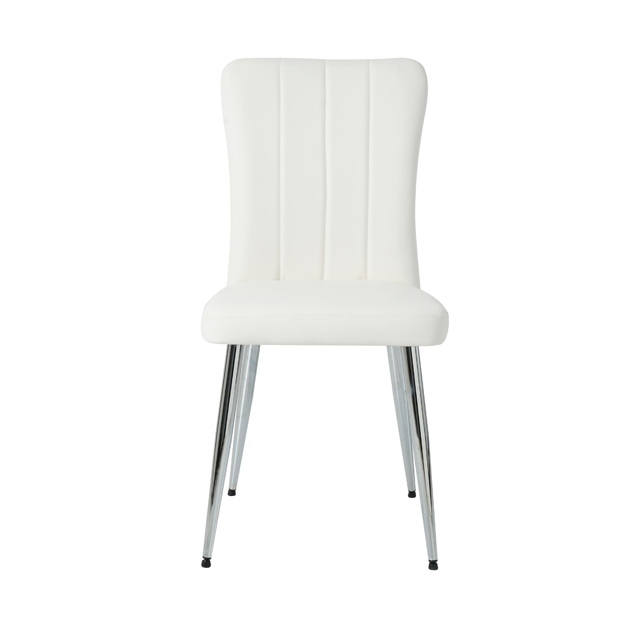 Modern Dining Chair With Electroplated Metal Legs (Set of 4)
