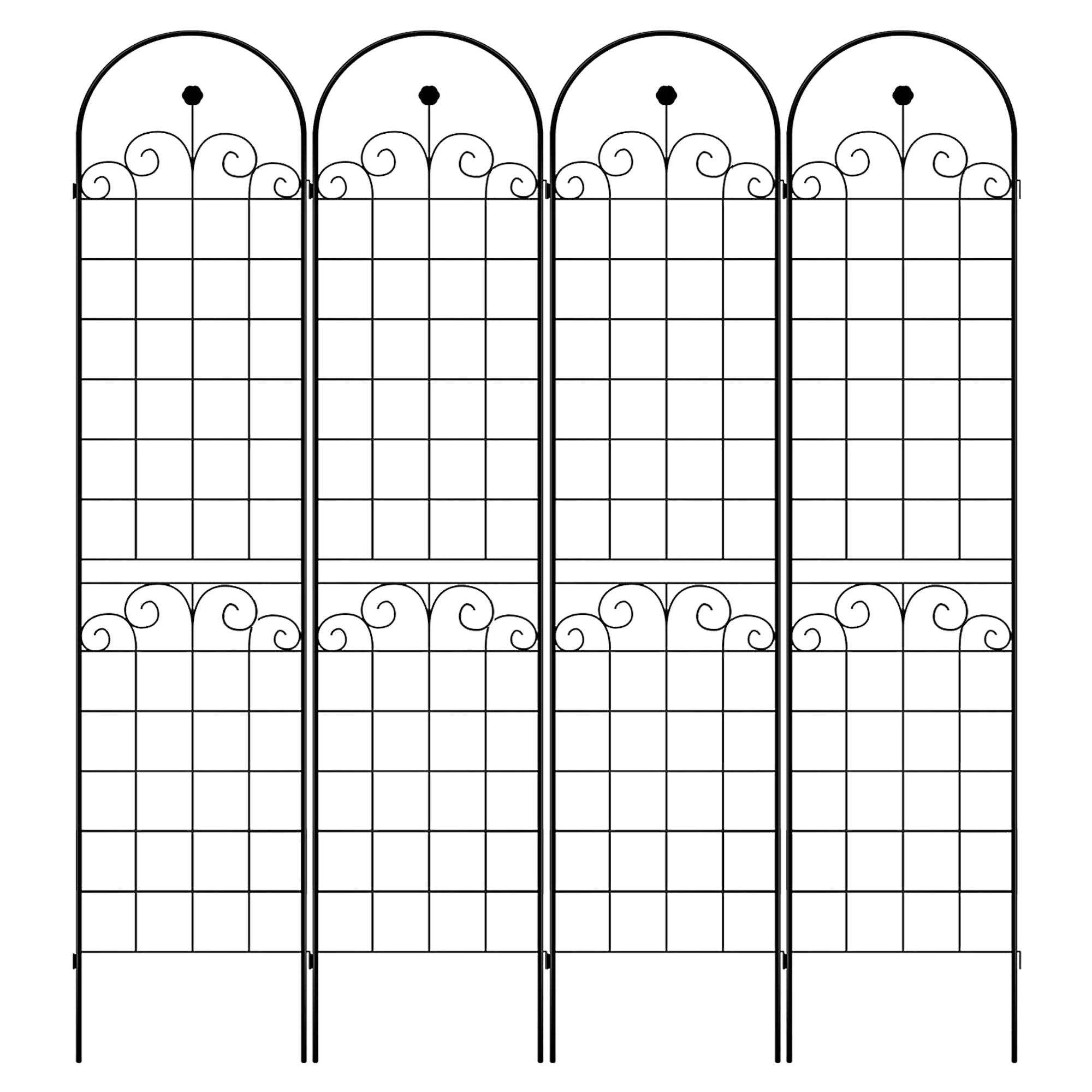 Metal Garden Trellis For Climbing Plants Outdoor Rustproof Plant Support Rose Trellis Netting Trellis
