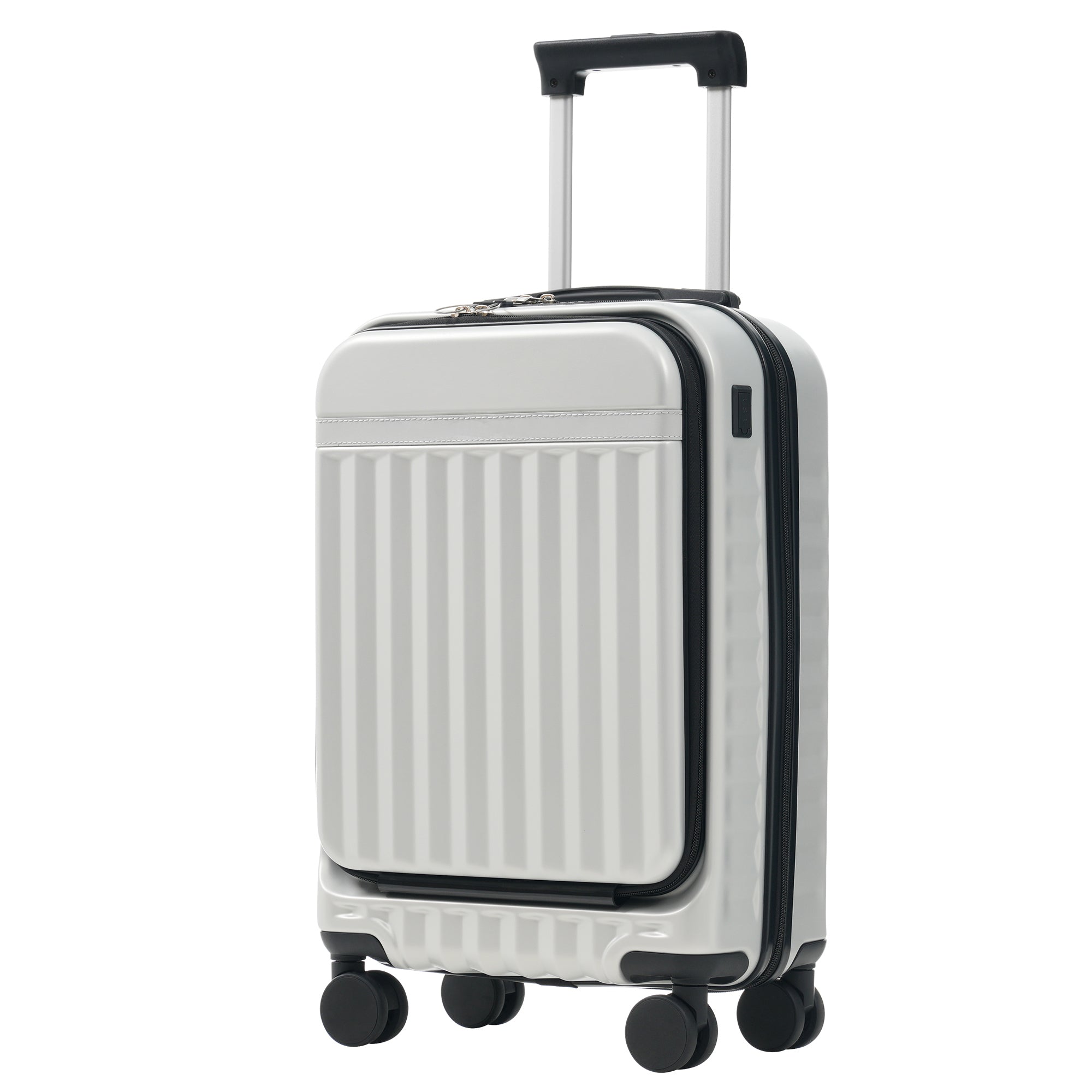 Front Opening Luggage Set 3 Piece, Hardside Carry on Suitcase with USB Port, Expandable Luggage with Handle Bag Spinner Wheels TSA Lock - Best Buy Furniture