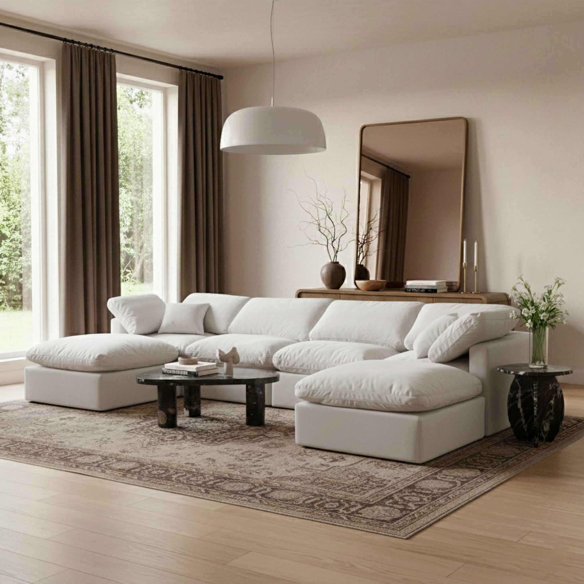 Indulge - Velvet 6 Piece Modular Double Chaise Sectional