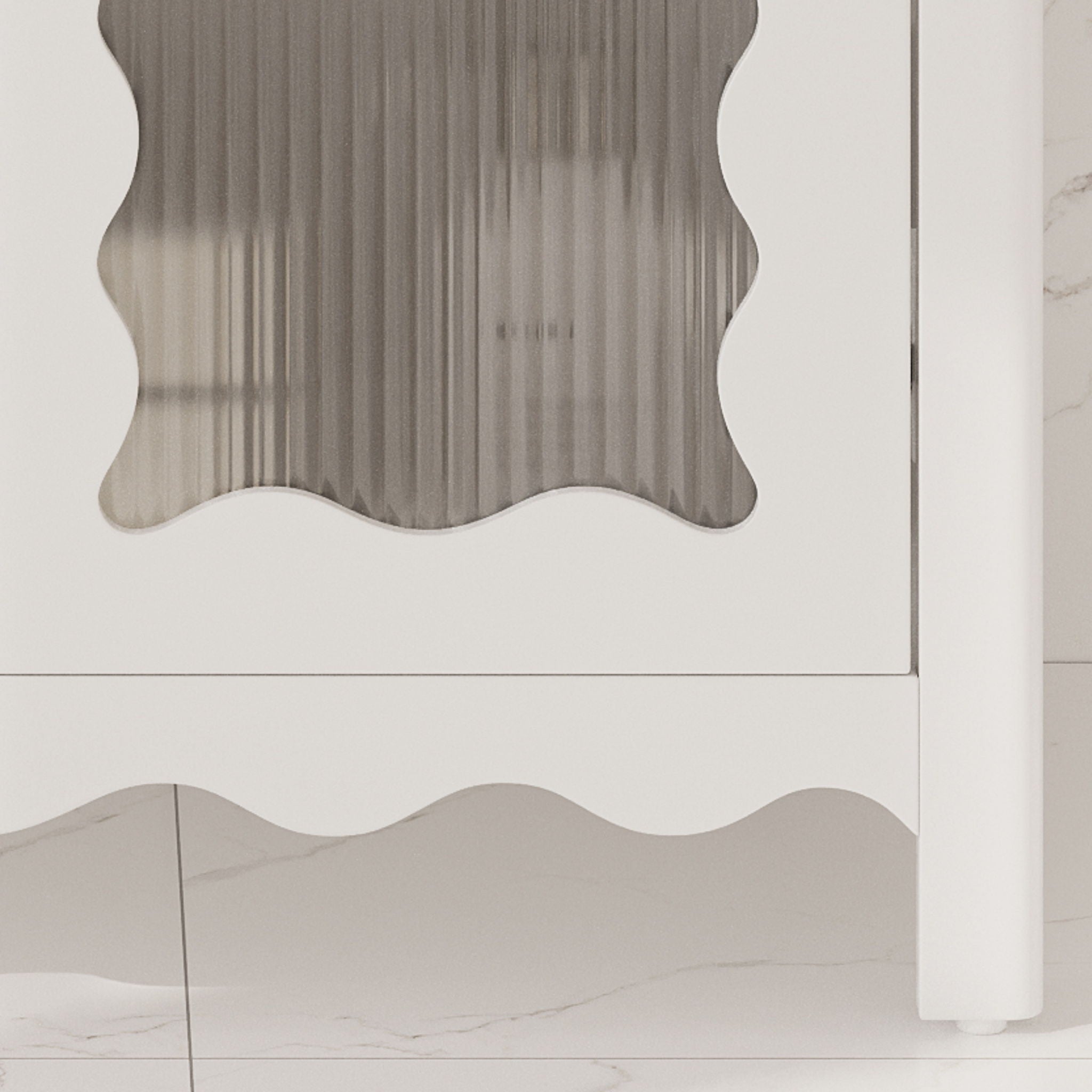 Modern Bathroom Vanity With Tempered Glass Doors