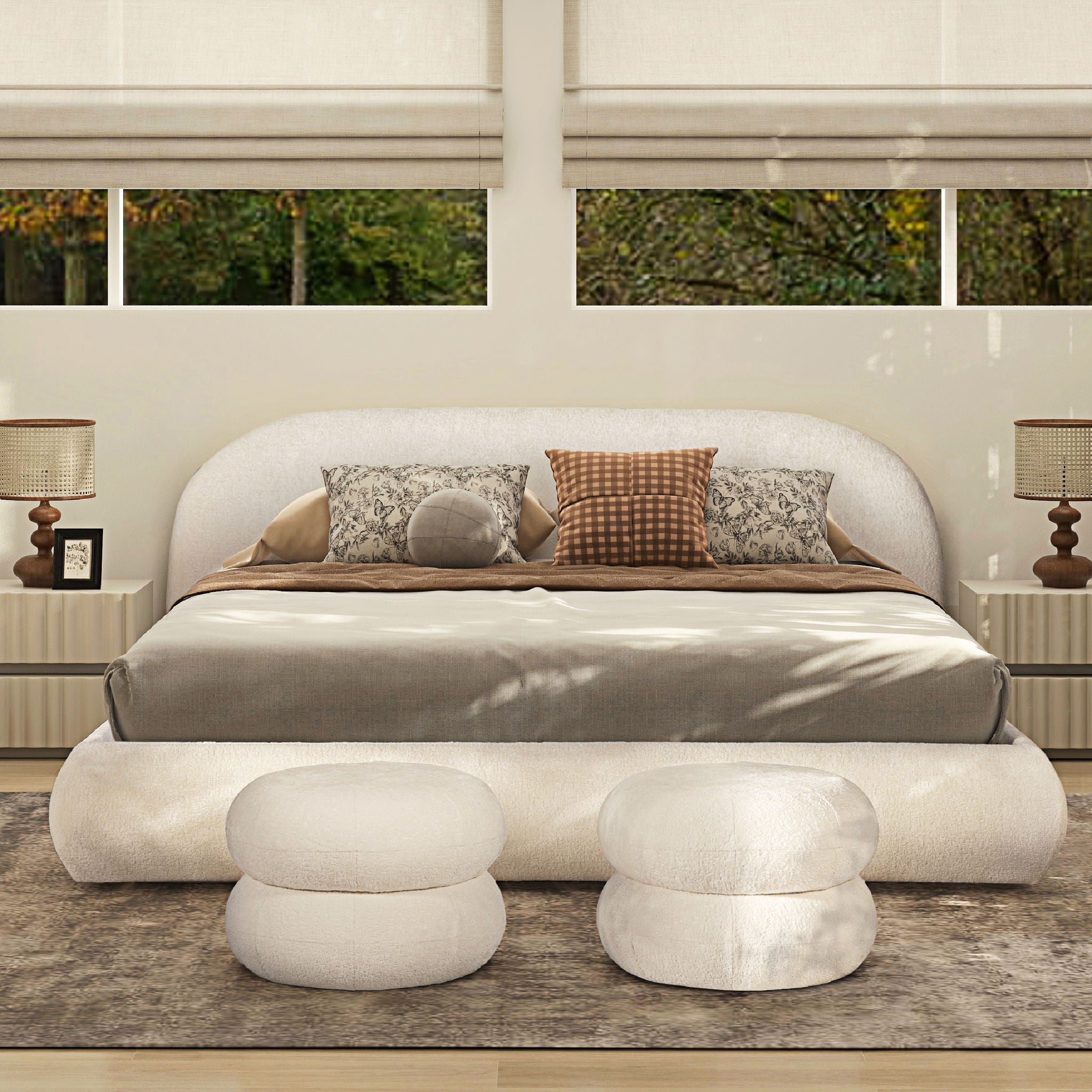 Archie Puffy Grounded - Upholstered Platform Bed