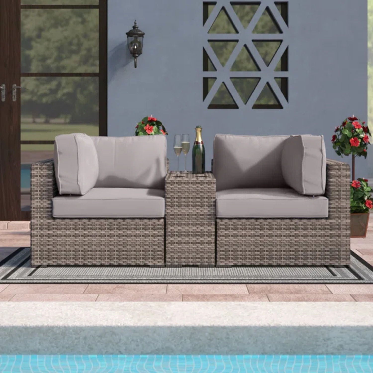 Handcrafted Outdoor Loveseat With Wicker Seating - Best Buy Furniture