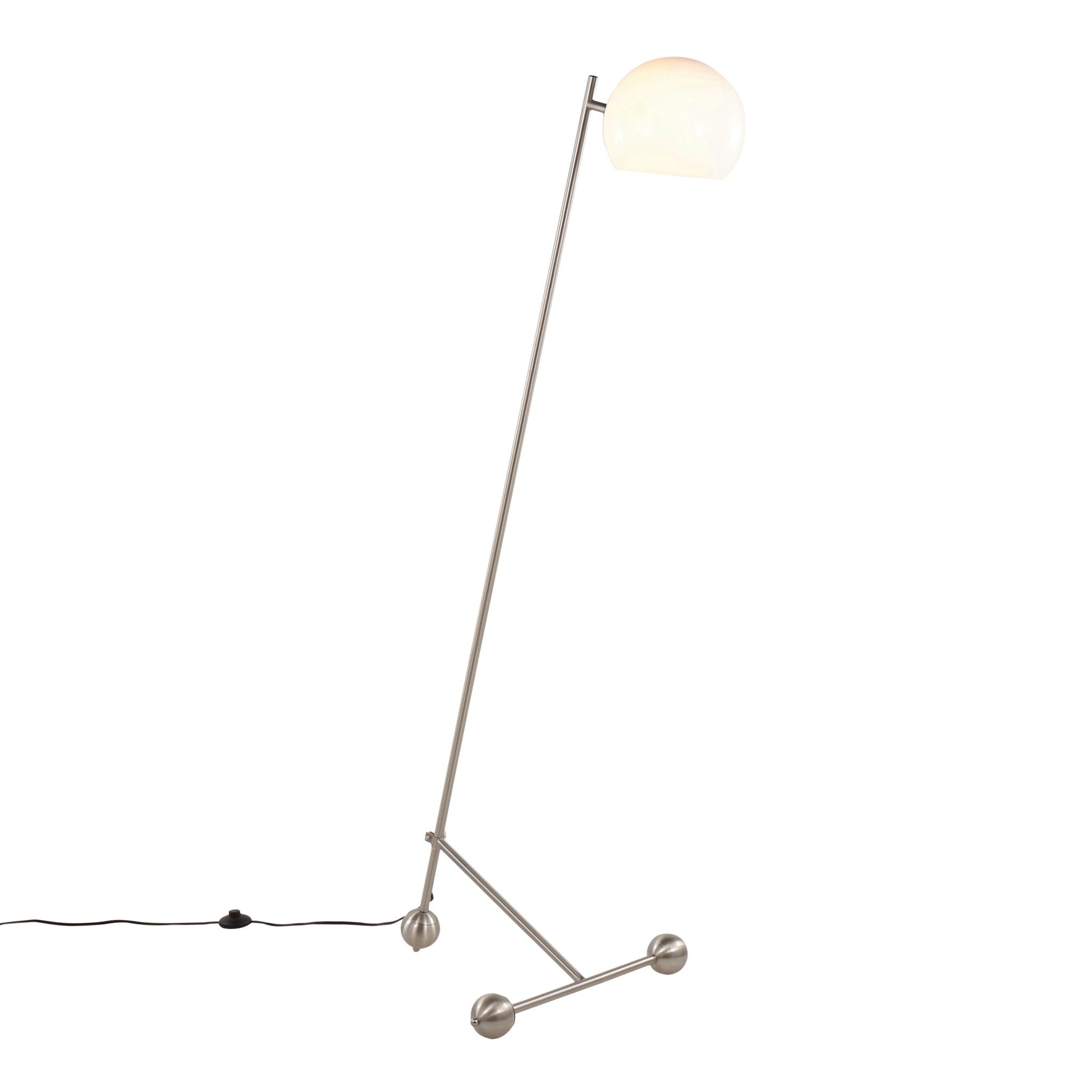 Eileen - Contemporary Floor Lamp - Nickel / White - Best Buy Furniture