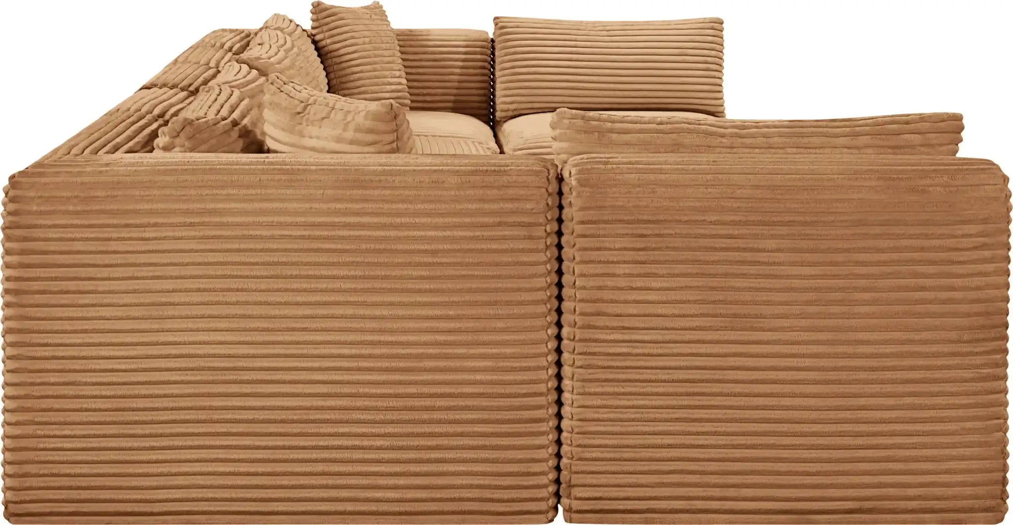 Shaggy - Fabric 7 Piece Modular U-Shaped Armless Sectional