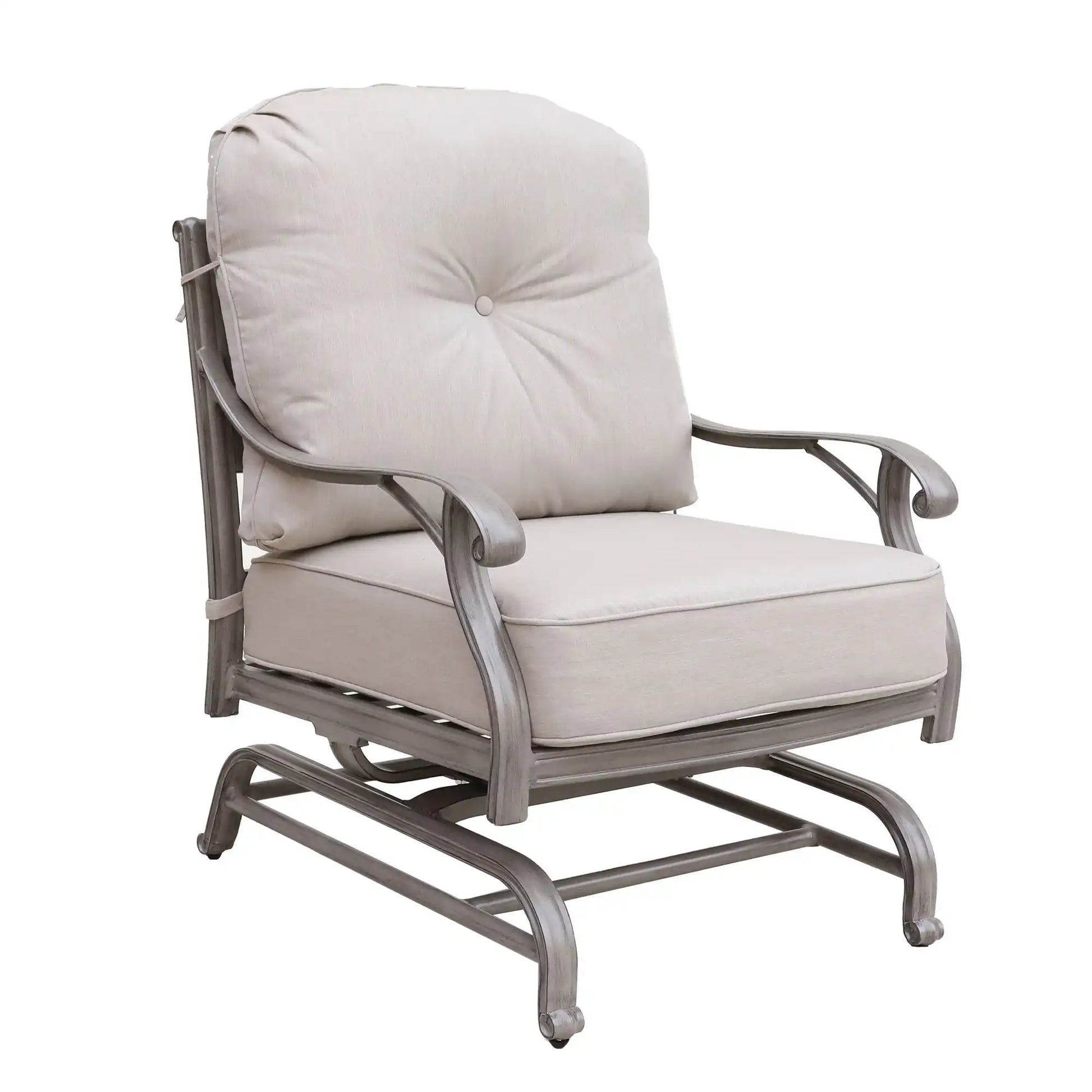 Cast Aluminum Club Motion Chair With Cushion (Set of 2) - Gray - Best Buy Furniture
