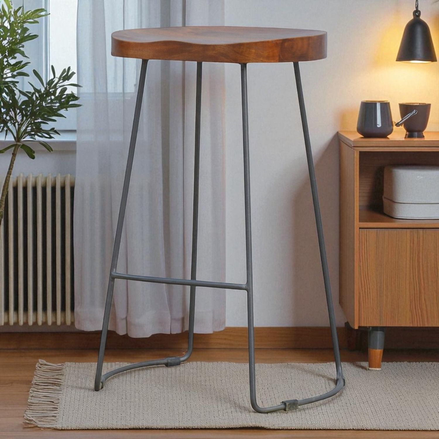 Industrial Chunky Bar Stool - Chestnut - Best Buy Furniture