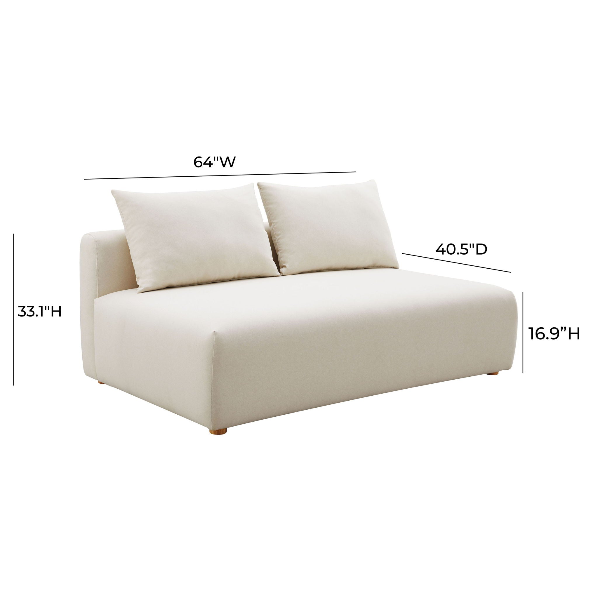 Hangover - Linen Modular Loveseat - Cream