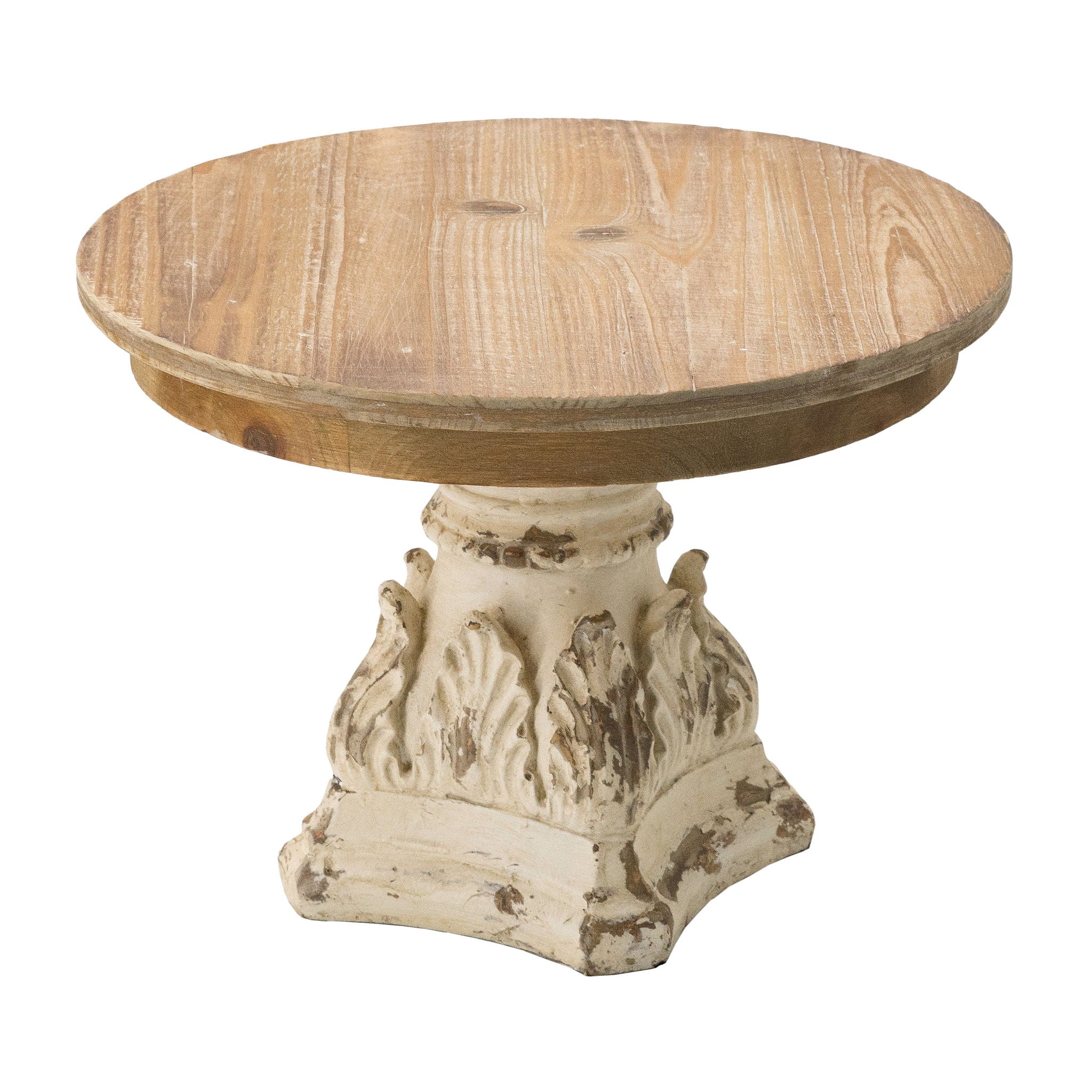 Cake Stand, Wood Cake Plate With Magnesium Base - Cream / Brown - Best Buy Furniture