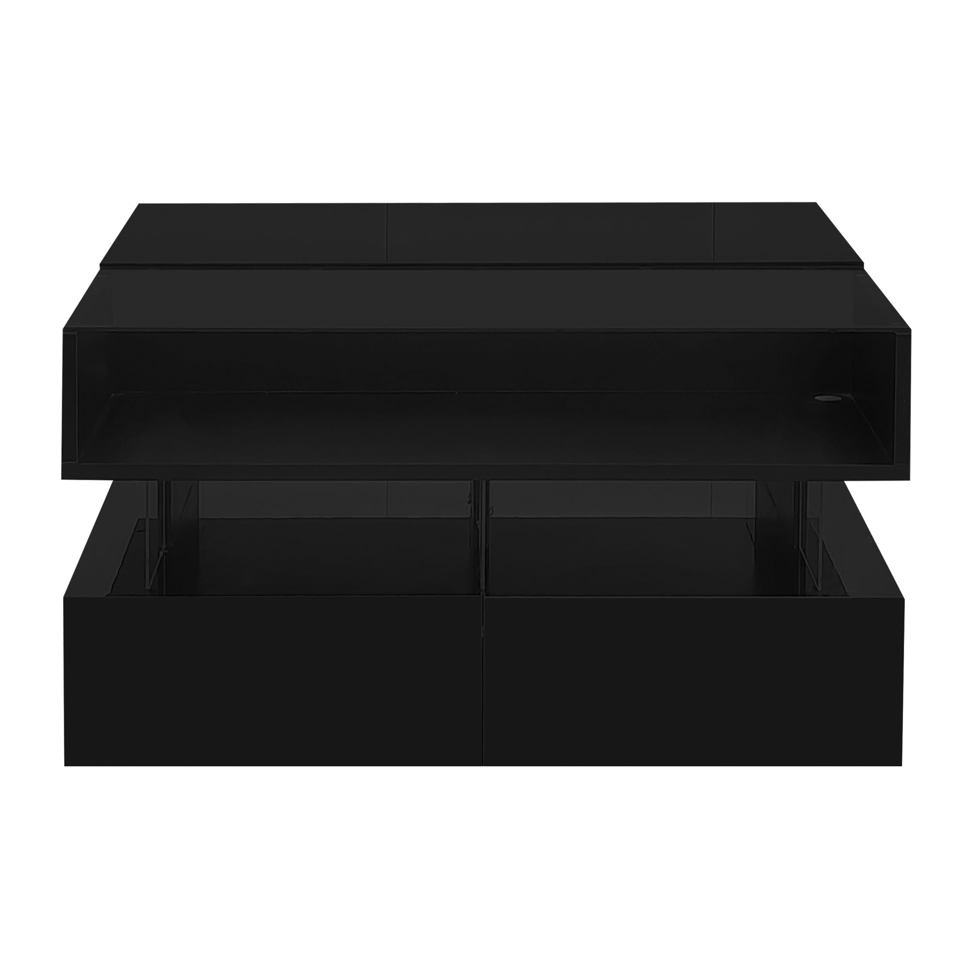 Lift Top Coffee Table With 2 Drawers, Hidden Space And LED Lights For Living Room