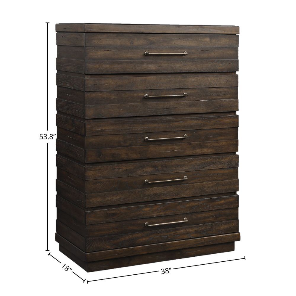 Indutrial Farmhouse 5 Drawer Chest - Brown - Best Buy Furniture