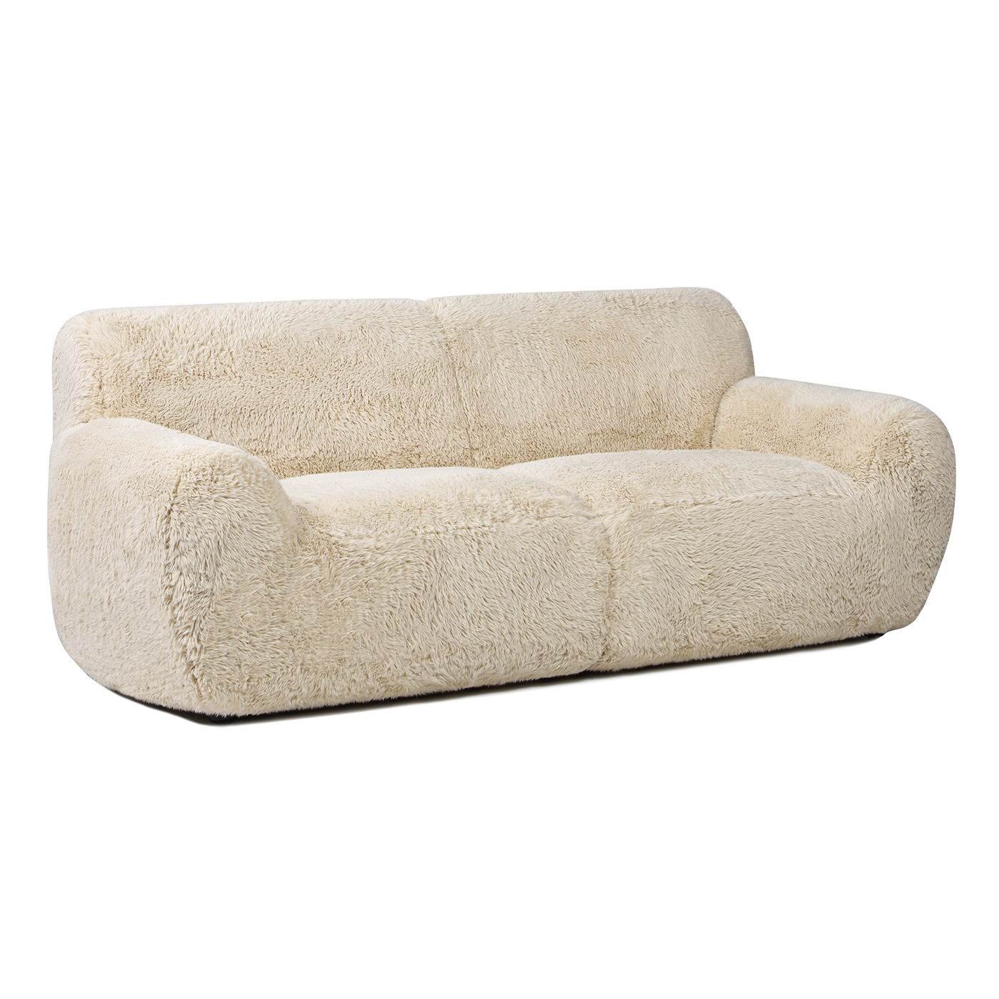 Summit - Faux Sheepskin Overstuffed Sofa - Cream Beige - Best Buy Furniture