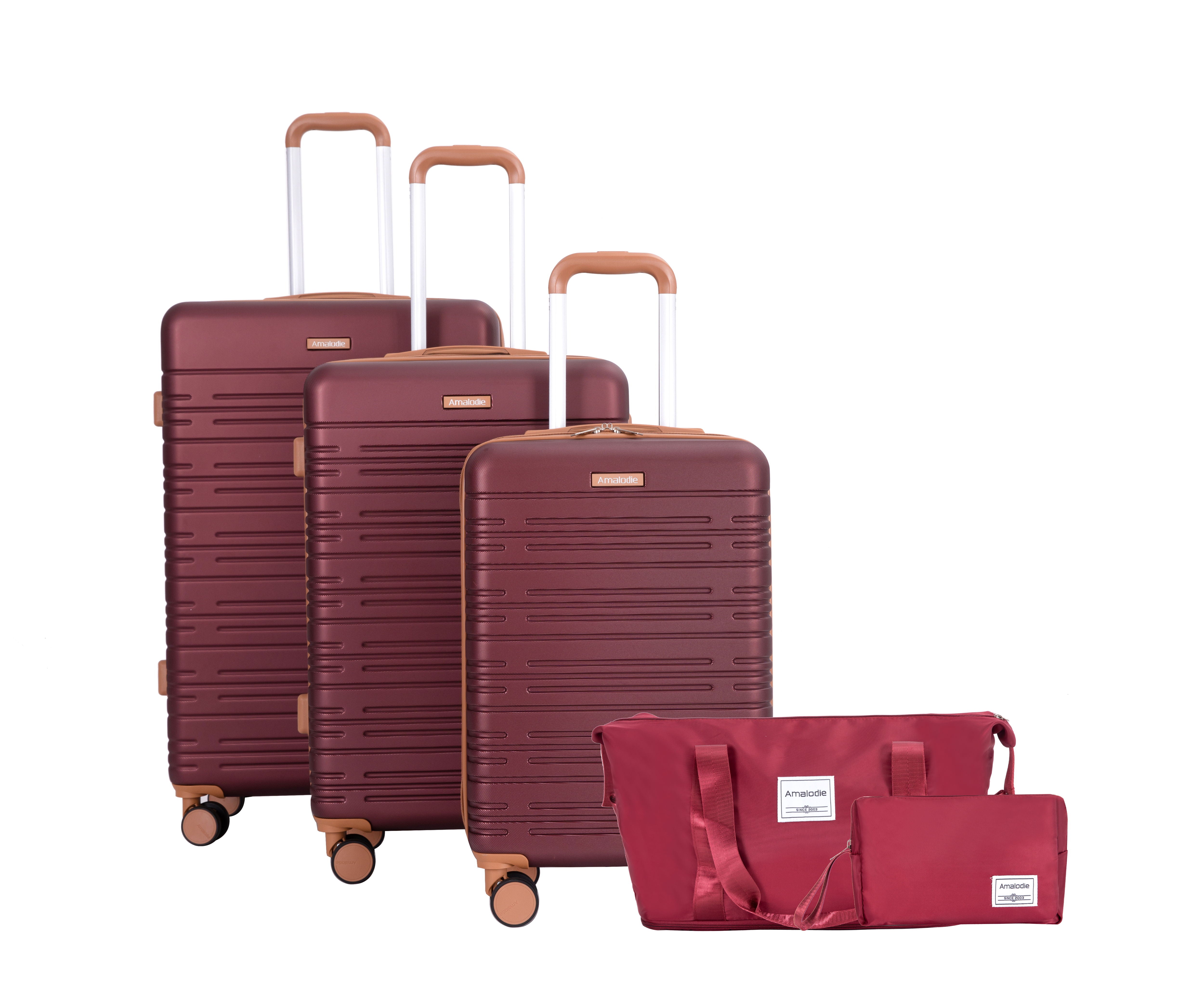 5 Piece Set Hard Case Spinner Wheels Luggage Sets With Tsa Lock