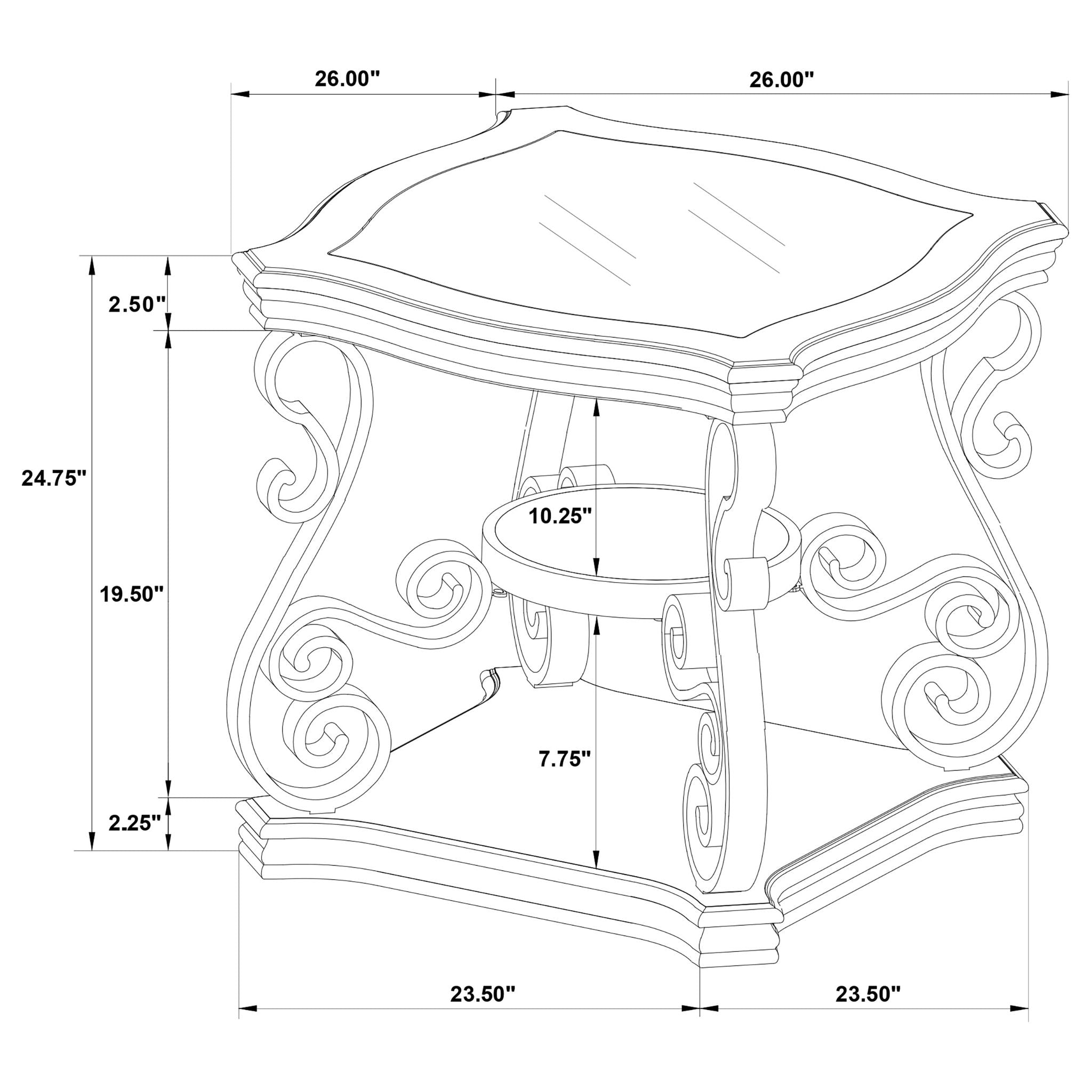 Bianca - 2 Shelf Table