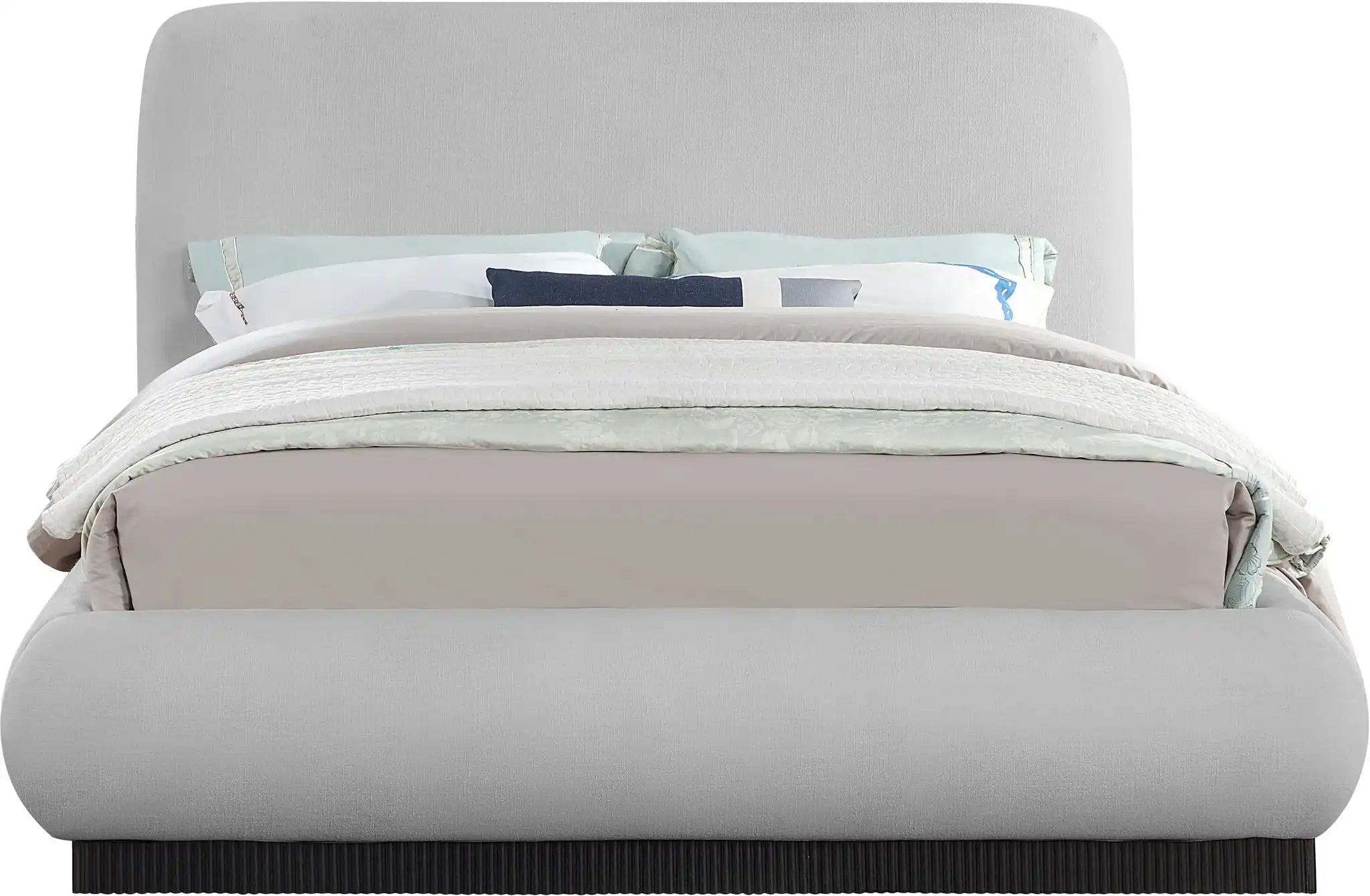 Rigby - Linen Bed With Black Base