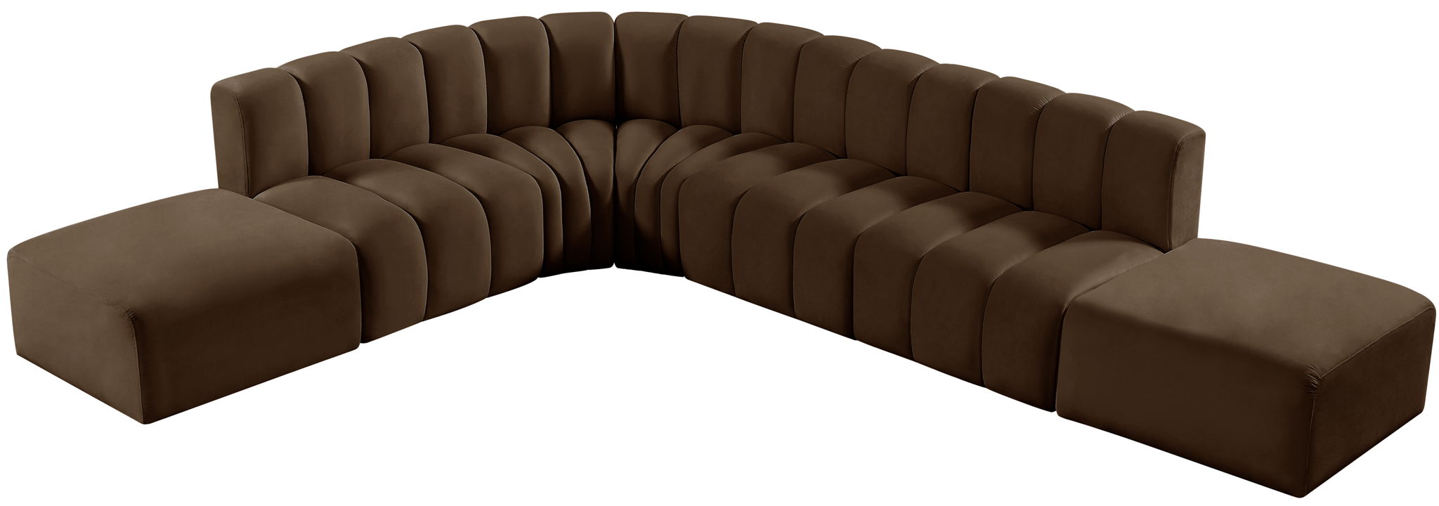 Arc - Velvet 7 Piece Corner Modular Sofa