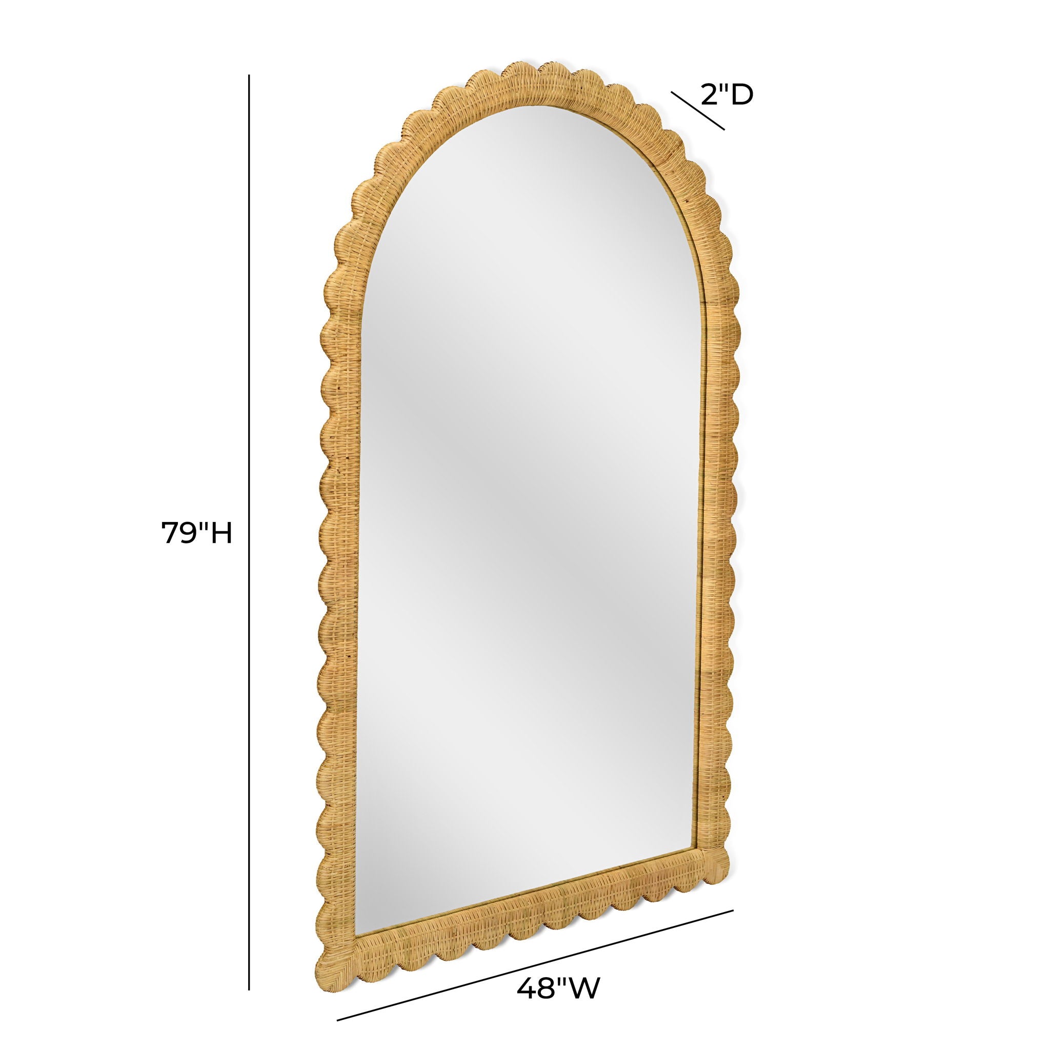 Bama - Rattan Arched Wall Mirror - Natural