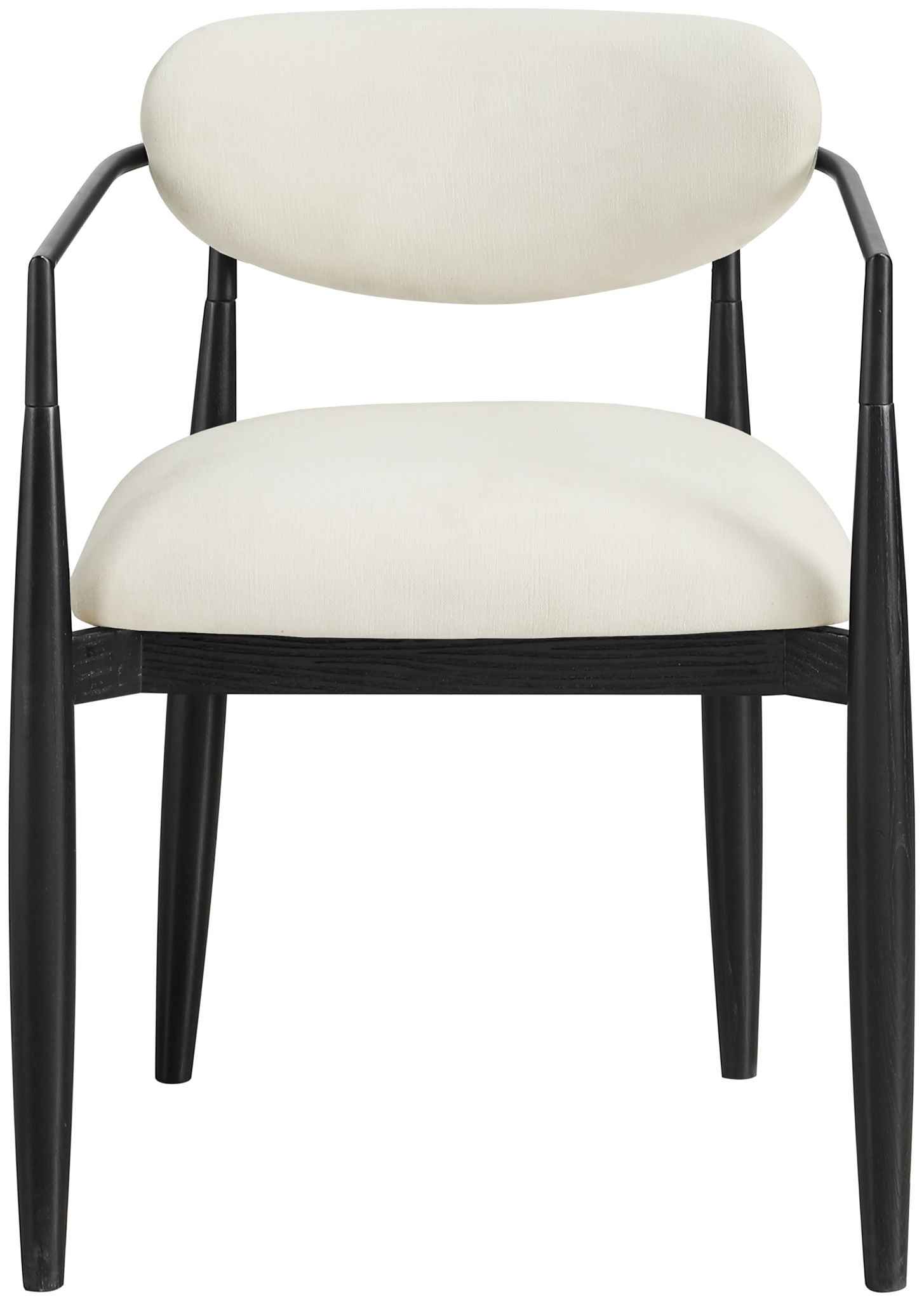 Riccio - Fabric Dining Arm Chair (Set of 2) - Black Frame